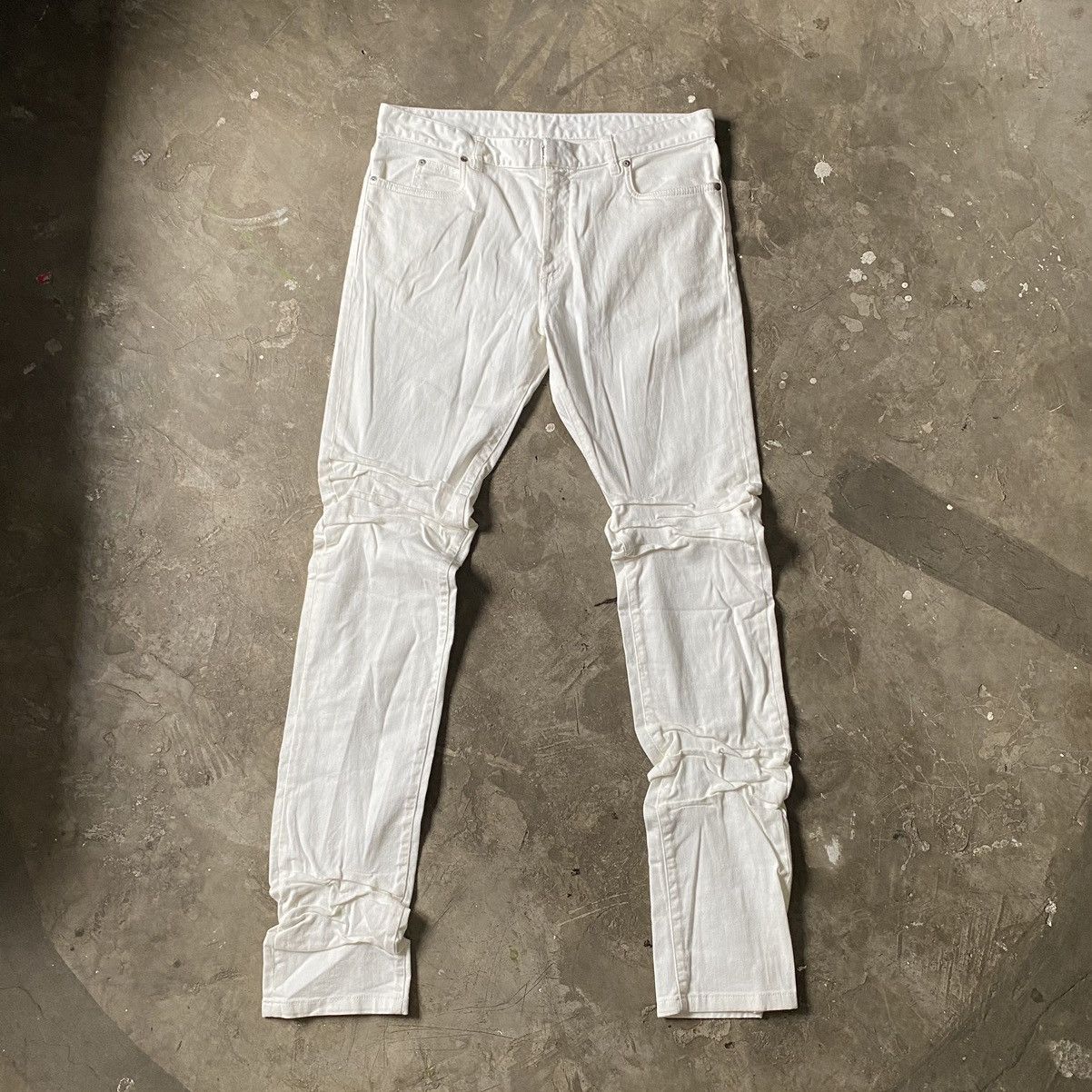 Pre-owned Maison Margiela - S/s16 Line 10 Wrinkled Pants In White