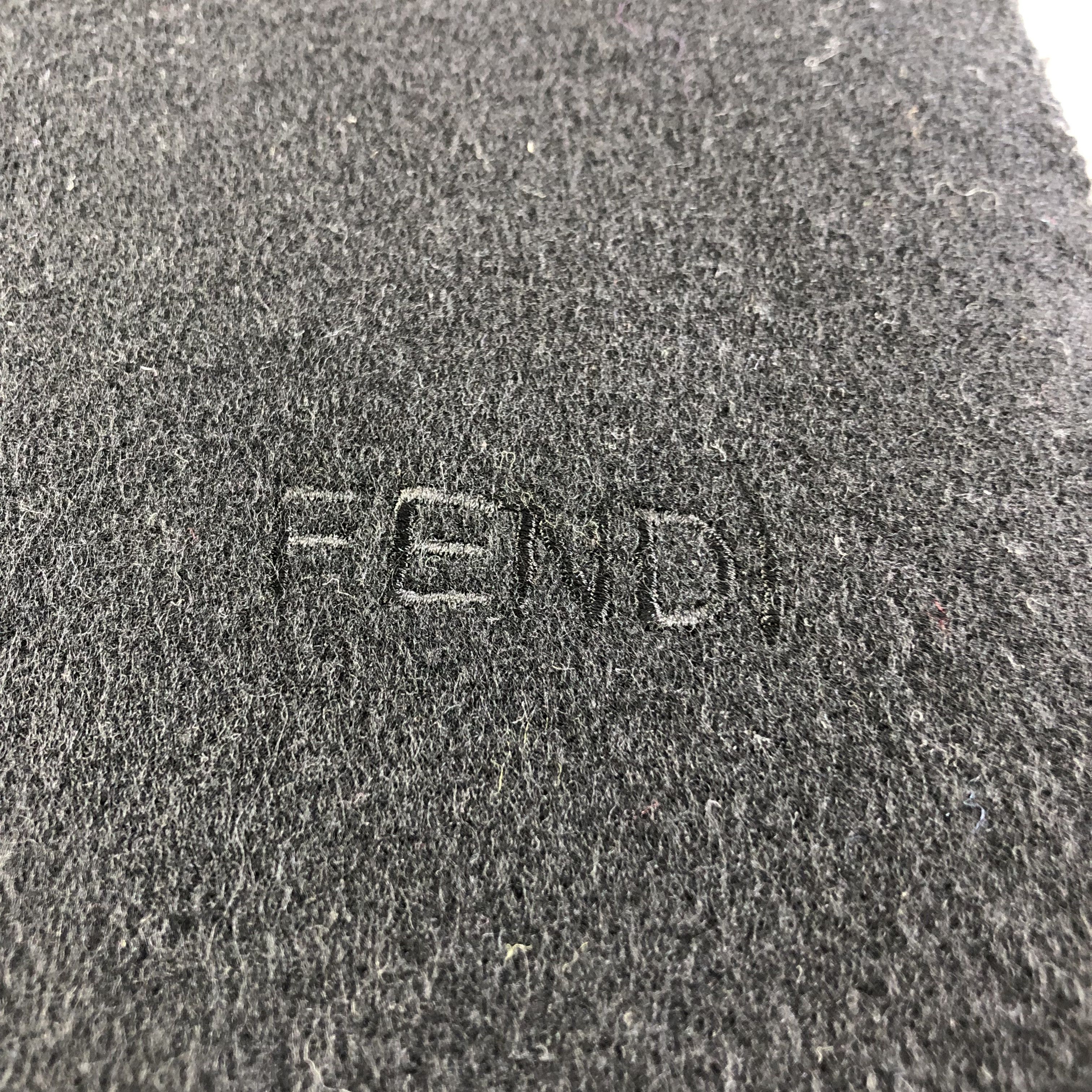 Fendi Fendi Plain Black Wool Scarf Muffler V1740 Size ONE SIZE - 5 Thumbnail