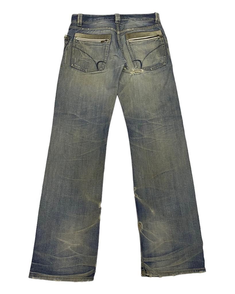 If Six Was Nine RIPPED🔥VINTAGE BACK NUMBER DISTRESSED DENIM BUSH JEANS Size US 32 / EU 48 - 2 Thumbnail