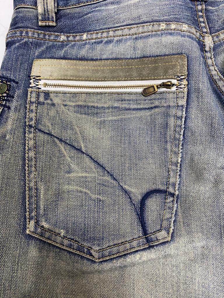 If Six Was Nine RIPPED🔥VINTAGE BACK NUMBER DISTRESSED DENIM BUSH JEANS Size US 32 / EU 48 - 11 Thumbnail