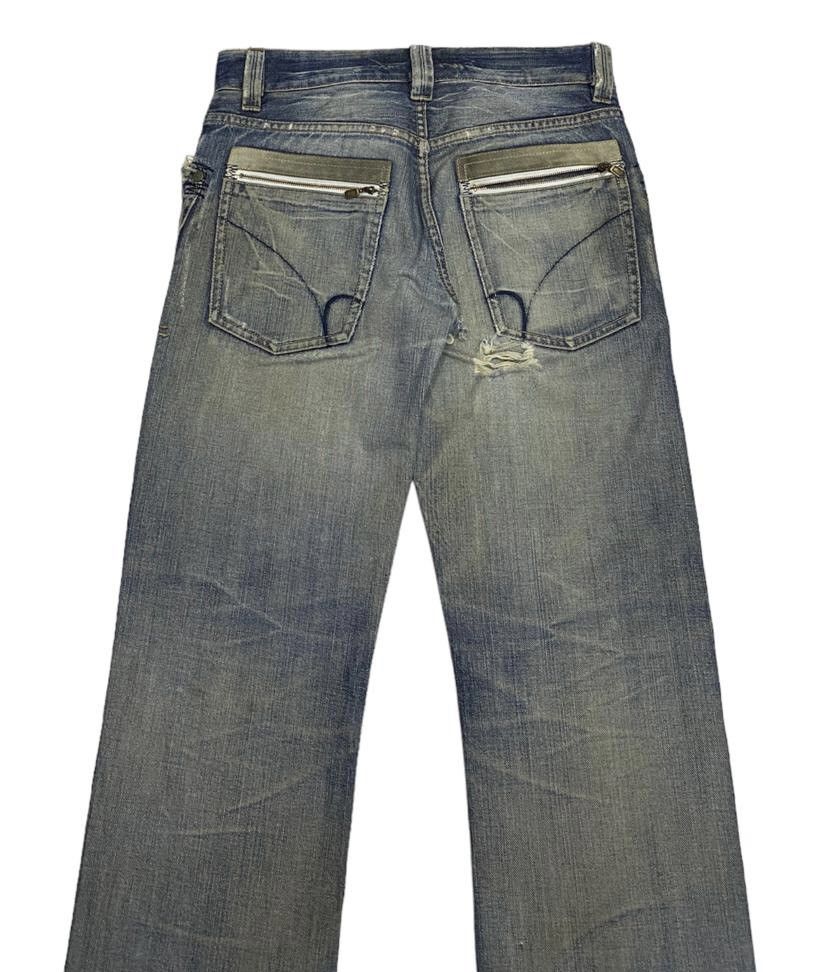 If Six Was Nine RIPPED🔥VINTAGE BACK NUMBER DISTRESSED DENIM BUSH JEANS Size US 32 / EU 48 - 5 Thumbnail
