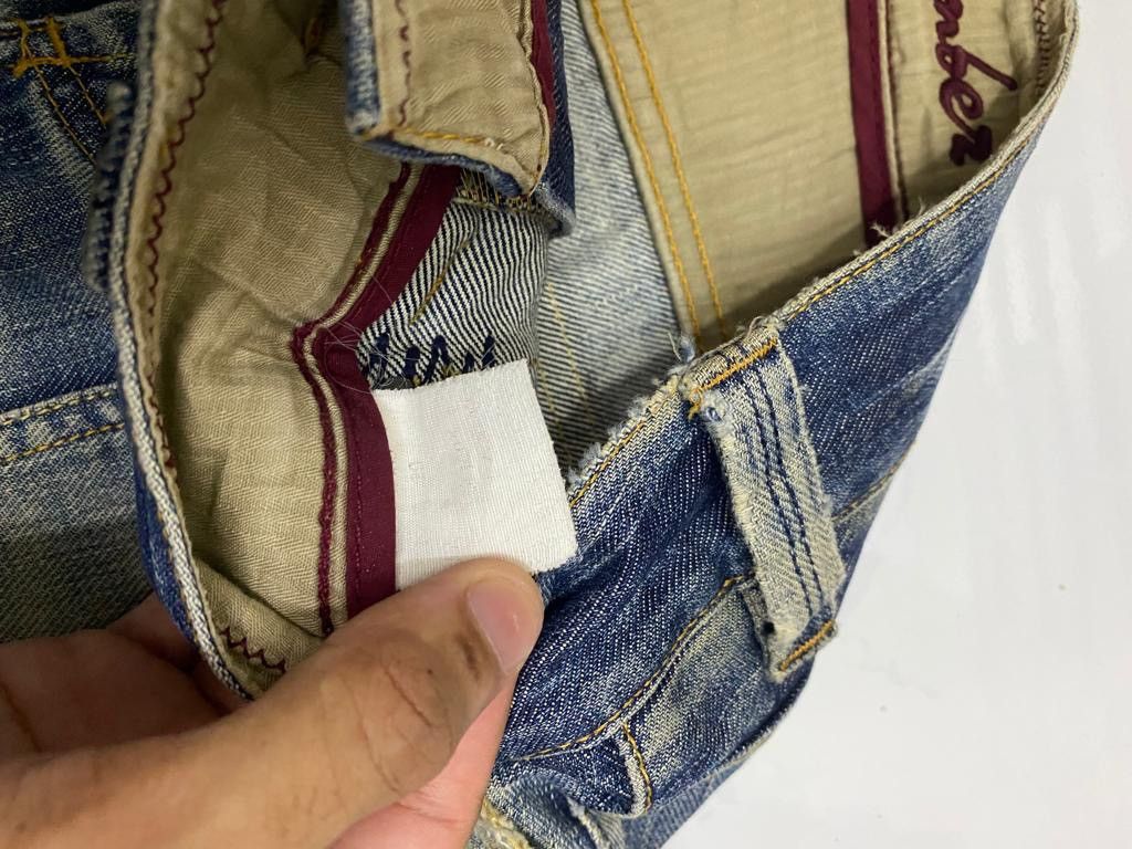 If Six Was Nine RIPPED🔥VINTAGE BACK NUMBER DISTRESSED DENIM BUSH JEANS Size US 32 / EU 48 - 10 Thumbnail
