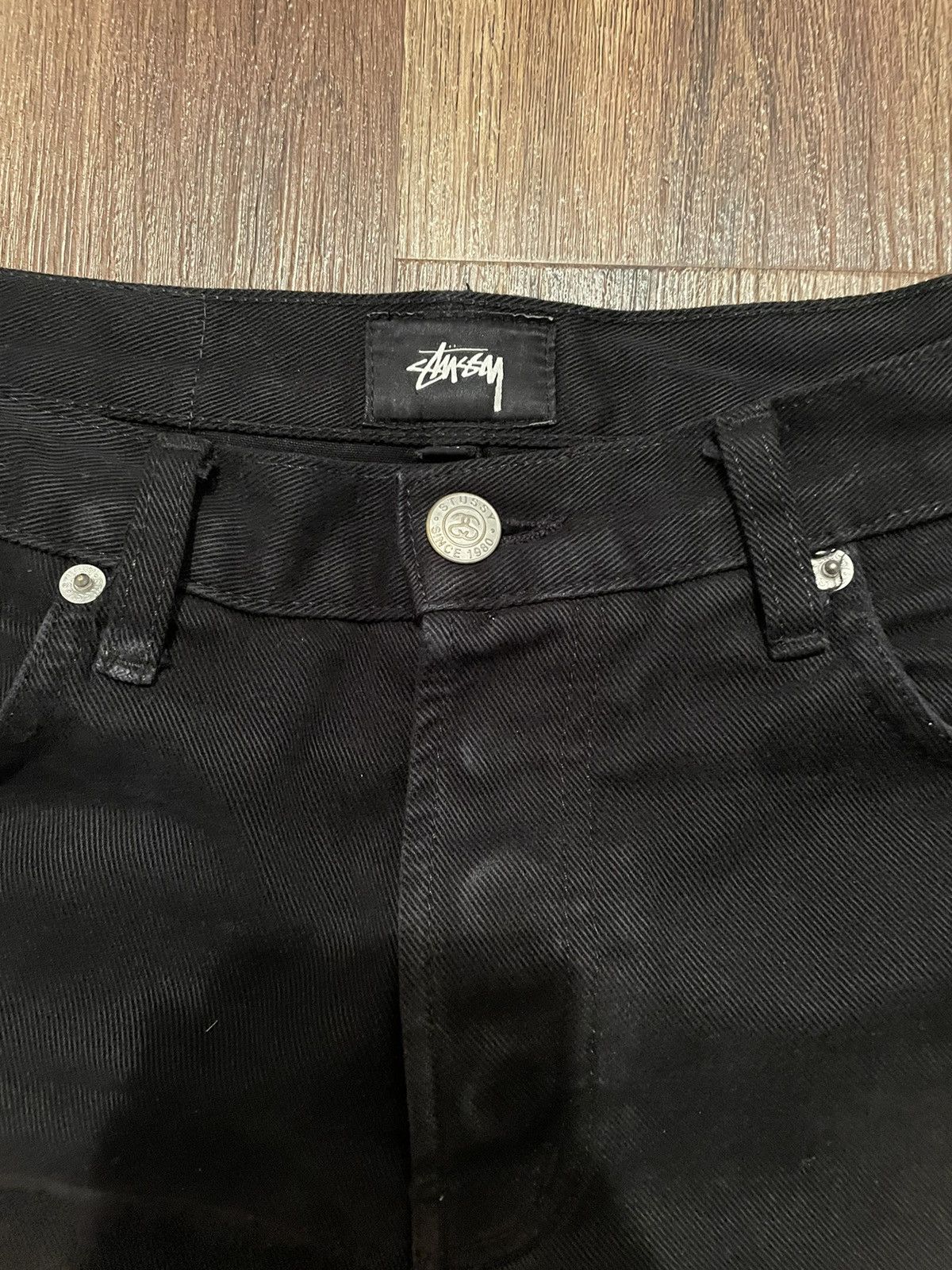 Other Stussy Faded Black Distressed Denim 31x32 Size US 31 - 3 Thumbnail