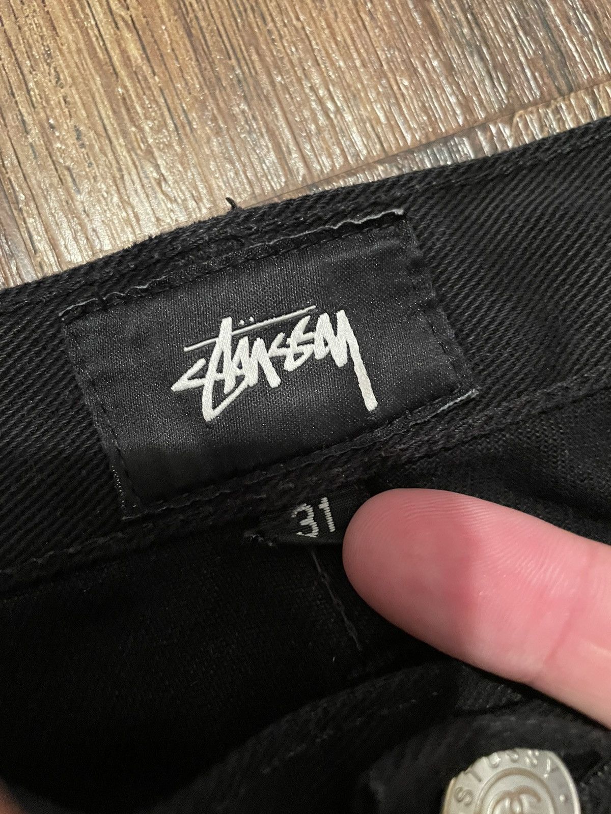 Other Stussy Faded Black Distressed Denim 31x32 Size US 31 - 4 Thumbnail