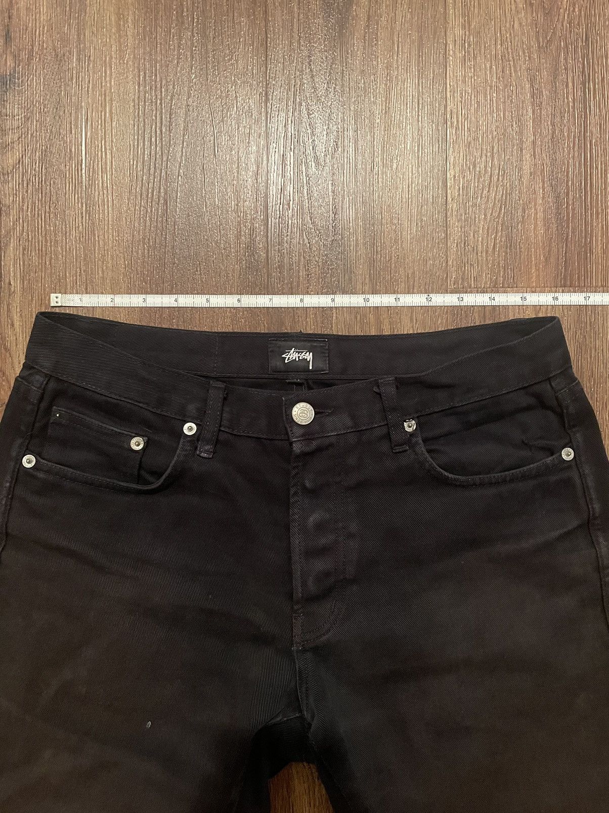 Other Stussy Faded Black Distressed Denim 31x32 Size US 31 - 11 Thumbnail