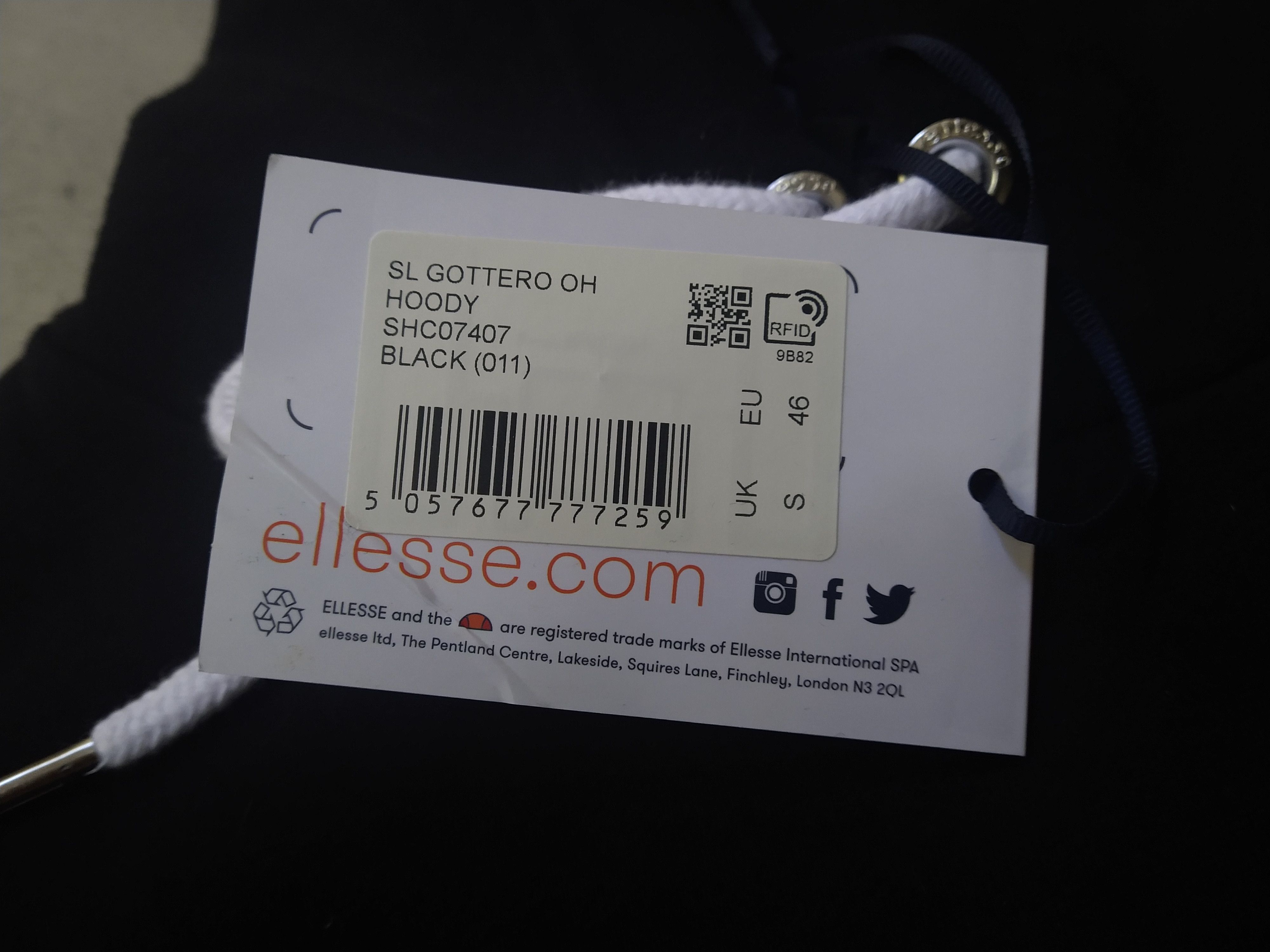 Ellesse Ellesse SL Gottero Oh Hoody Black Size Small Sweatshirt Size US S / EU 44-46 / 1 - 7 Thumbnail