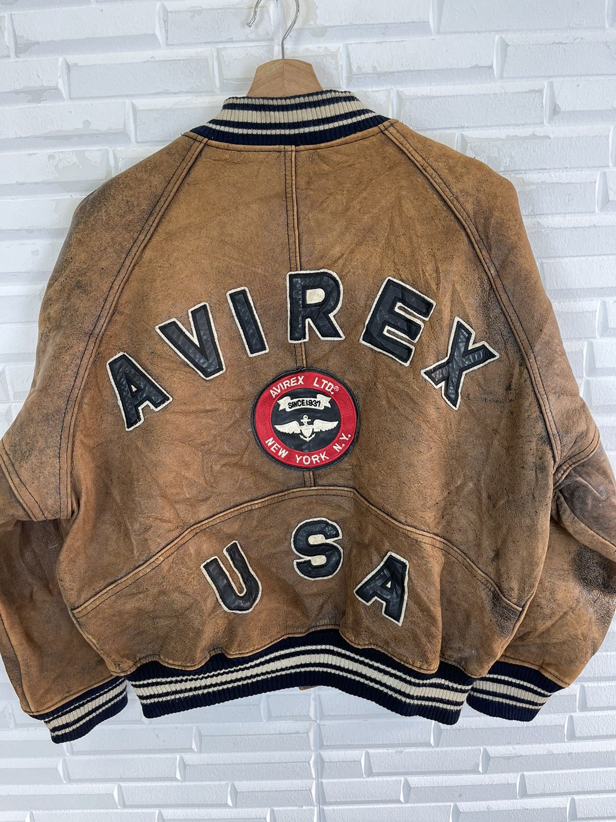 Avirex 🔥MUST GONE🔥Vintage AVIREX NEW YORK USA HORSEHIDE Leather J Size US M / EU 48-50 / 2 - 2 Thumbnail