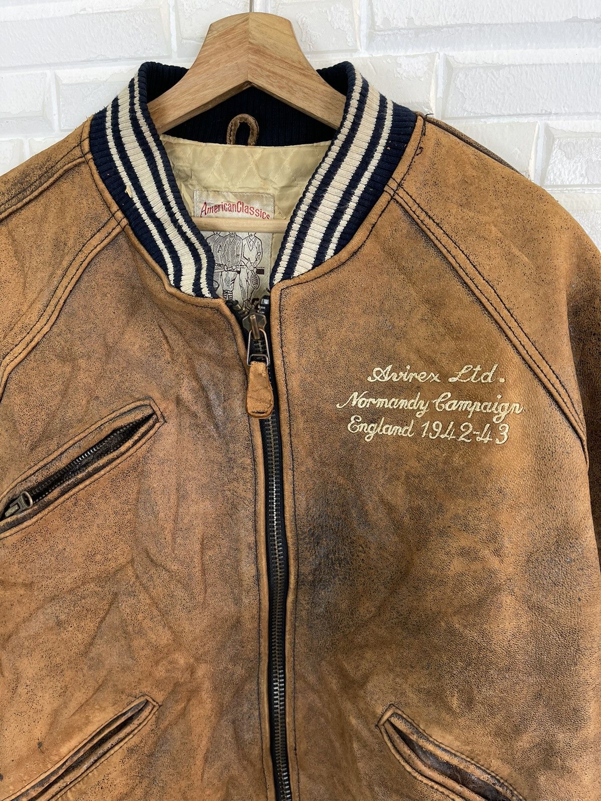 Avirex 🔥MUST GONE🔥Vintage AVIREX NEW YORK USA HORSEHIDE Leather J Size US M / EU 48-50 / 2 - 4 Thumbnail