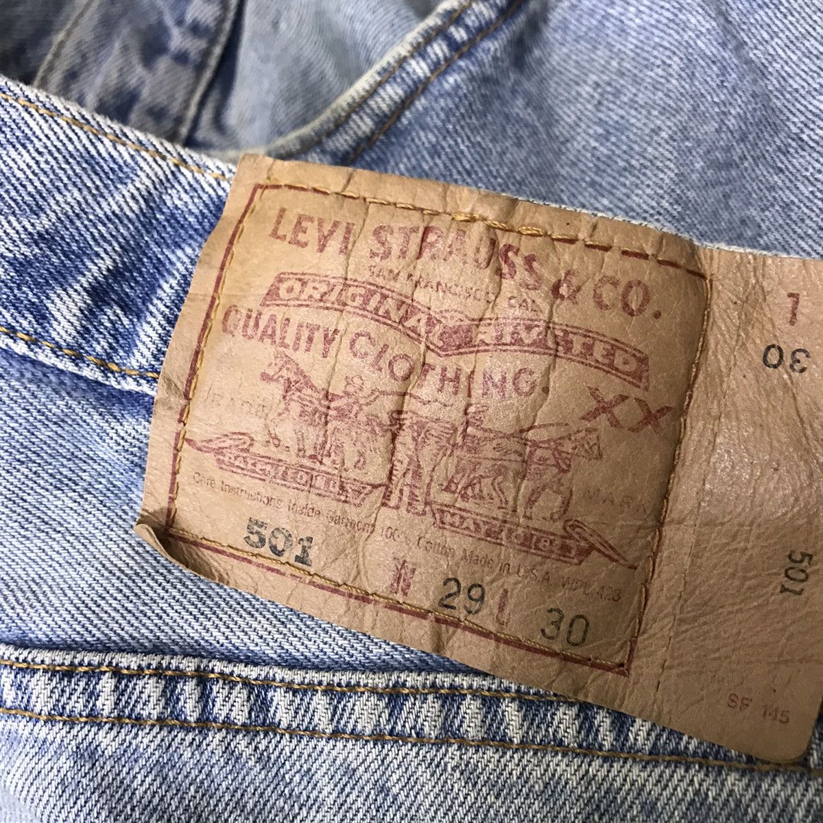 Levi's Vintage 90s Levis 501 Dirty Faded Made in USA Size US 28 / EU 44 - 18 Thumbnail
