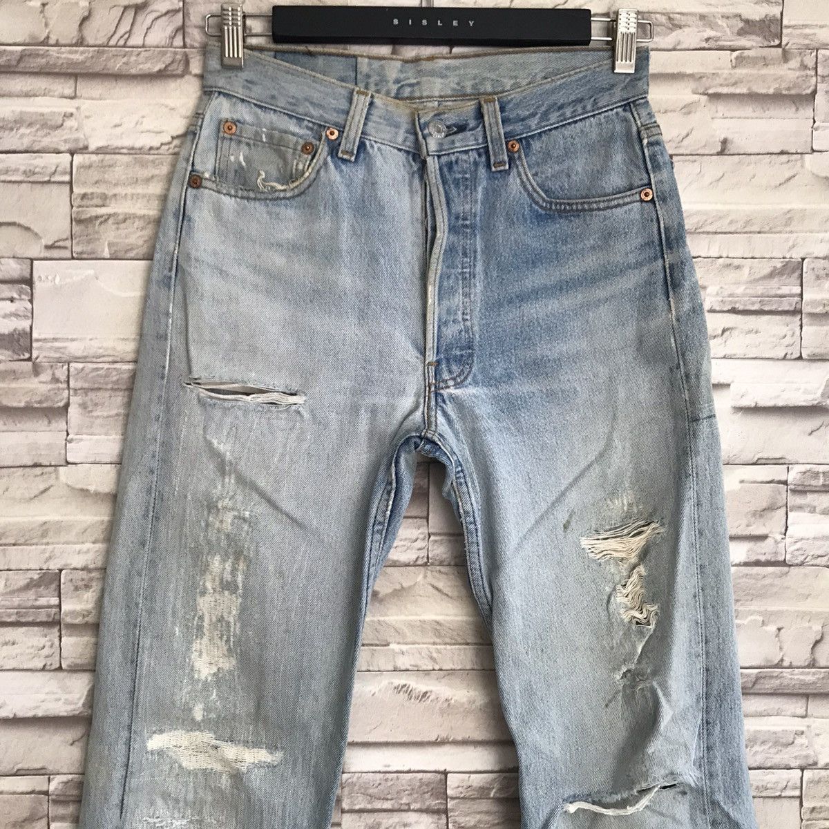 Levi's Vintage 80s Levis 501 Distressed Butler Jeans Made in USA Size US 28 / EU 44 - 4 Thumbnail