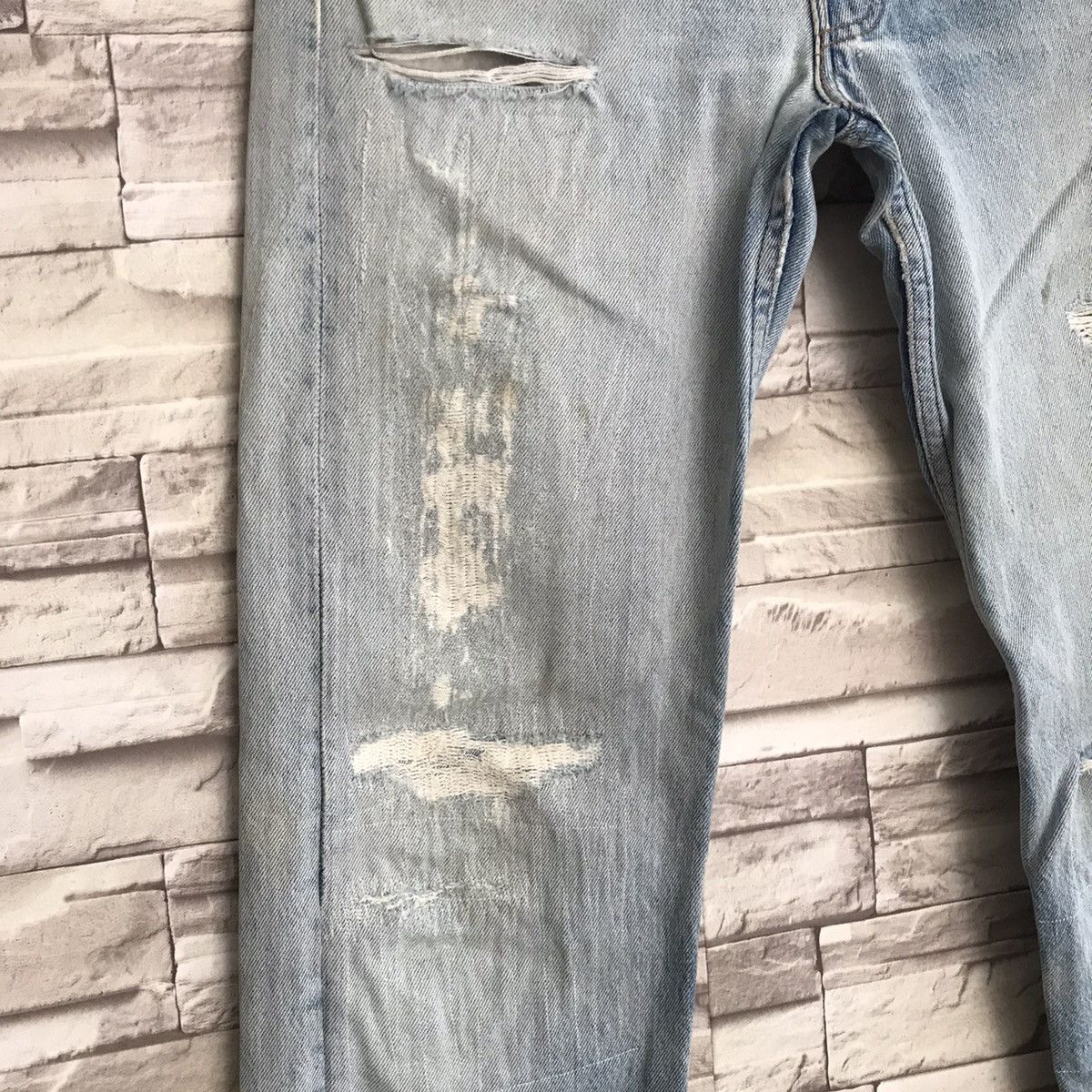 Levi's Vintage 80s Levis 501 Distressed Butler Jeans Made in USA Size US 28 / EU 44 - 7 Thumbnail
