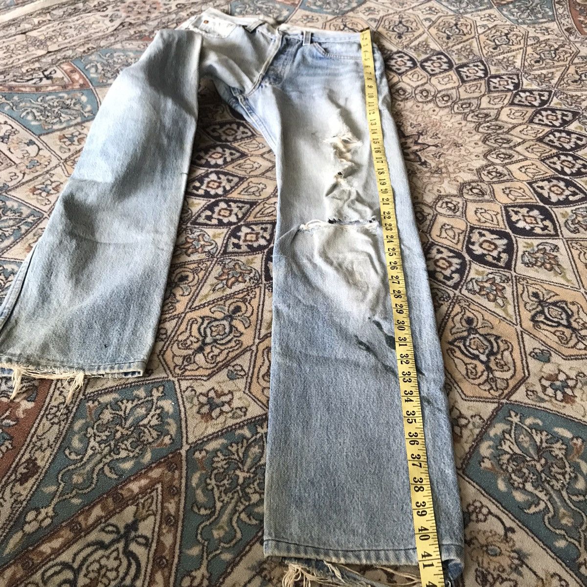 Levi's Vintage 80s Levis 501 Distressed Butler Jeans Made in USA Size US 28 / EU 44 - 19 Thumbnail