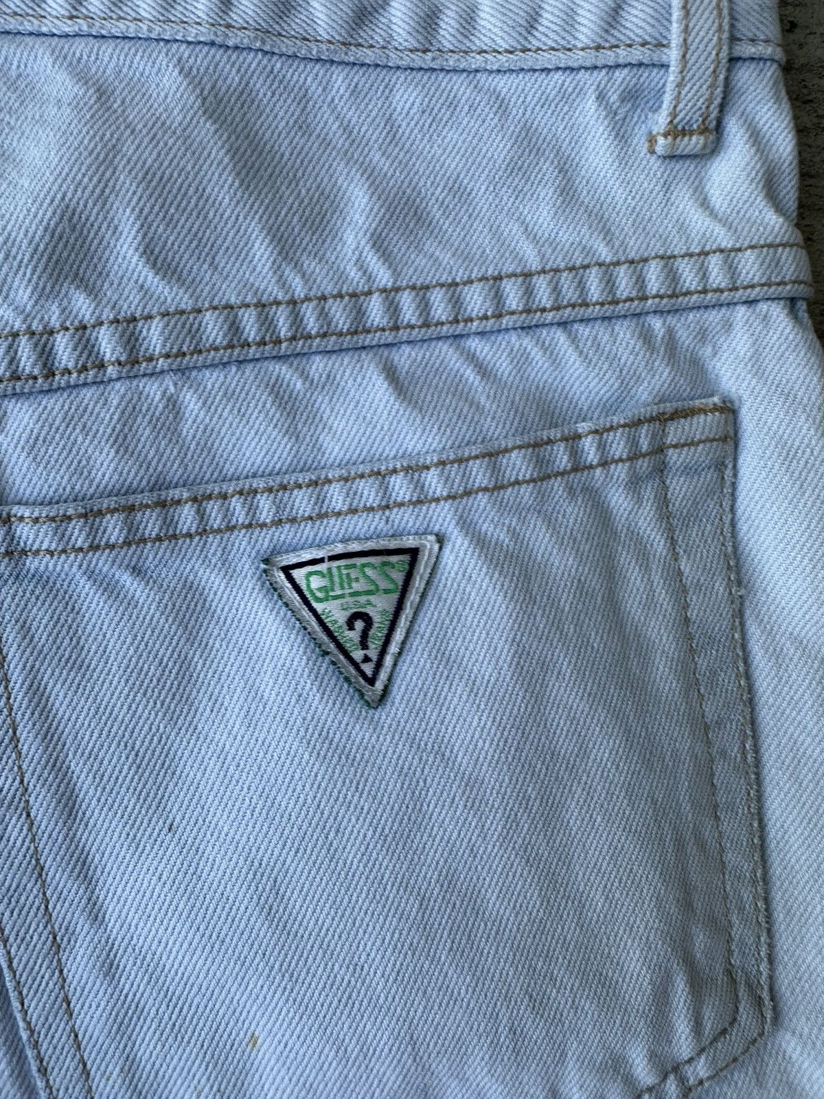 Georges Marciano × Guess Vintage 90s Guess Baggy Light Wash Denim Shorts Size US 31 - 9 Thumbnail