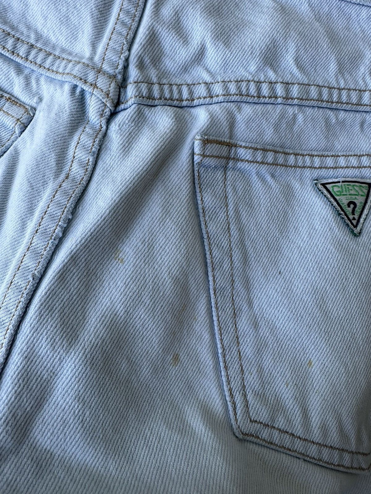 Georges Marciano × Guess Vintage 90s Guess Baggy Light Wash Denim Shorts Size US 31 - 10 Thumbnail