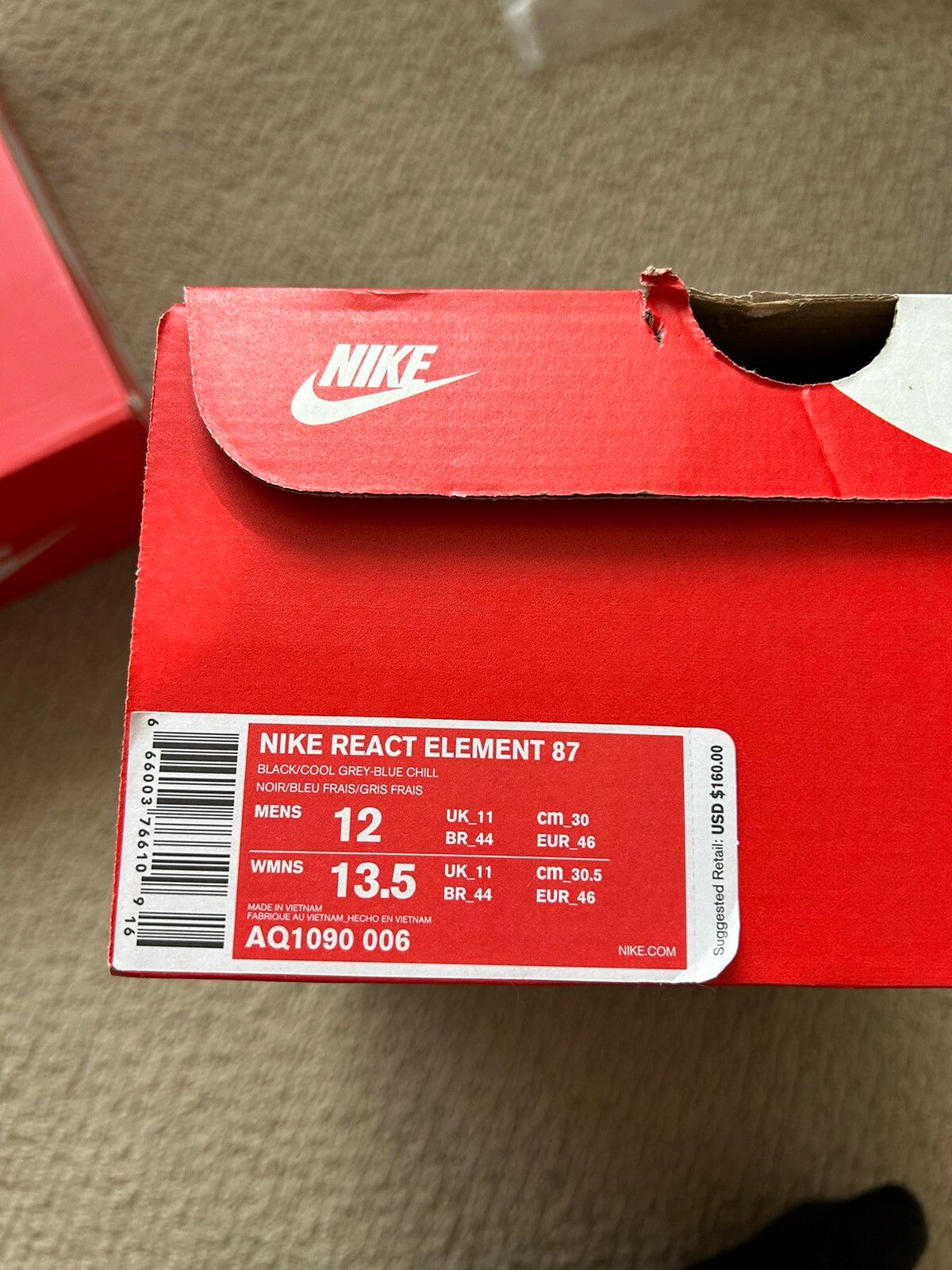 Nike Nike React Element 87 Size US 12 / EU 45 - 10 Thumbnail