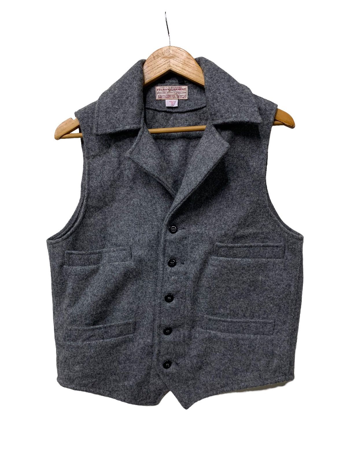 Filson 🔥FILSON GARMENT WOOL GREY VEST Size US S / EU 44-46 / 1 - 1 Thumbnail