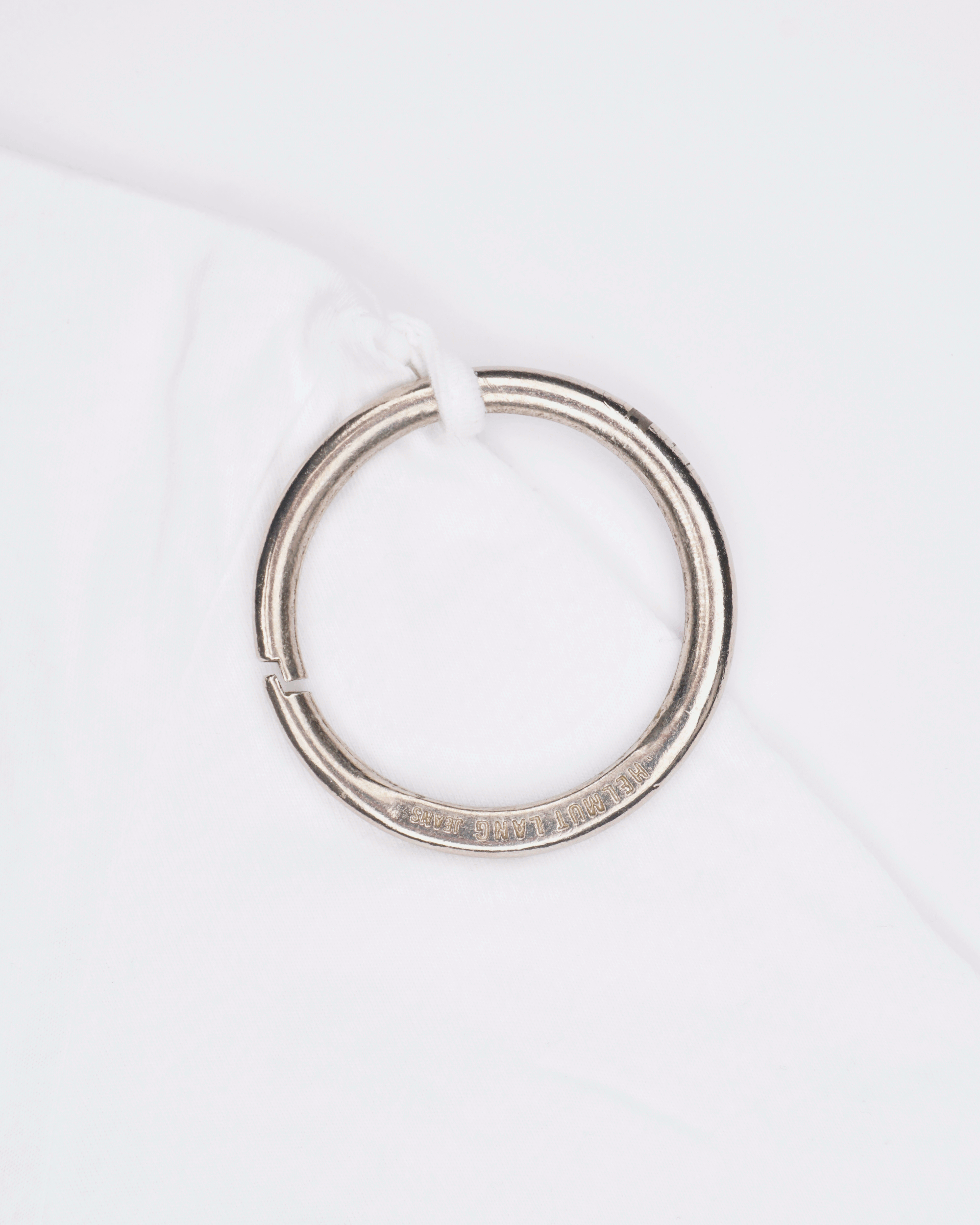 image of Helmut Lang 1997 Cock Ring Presse Tee in White, Men's (Size Medium)