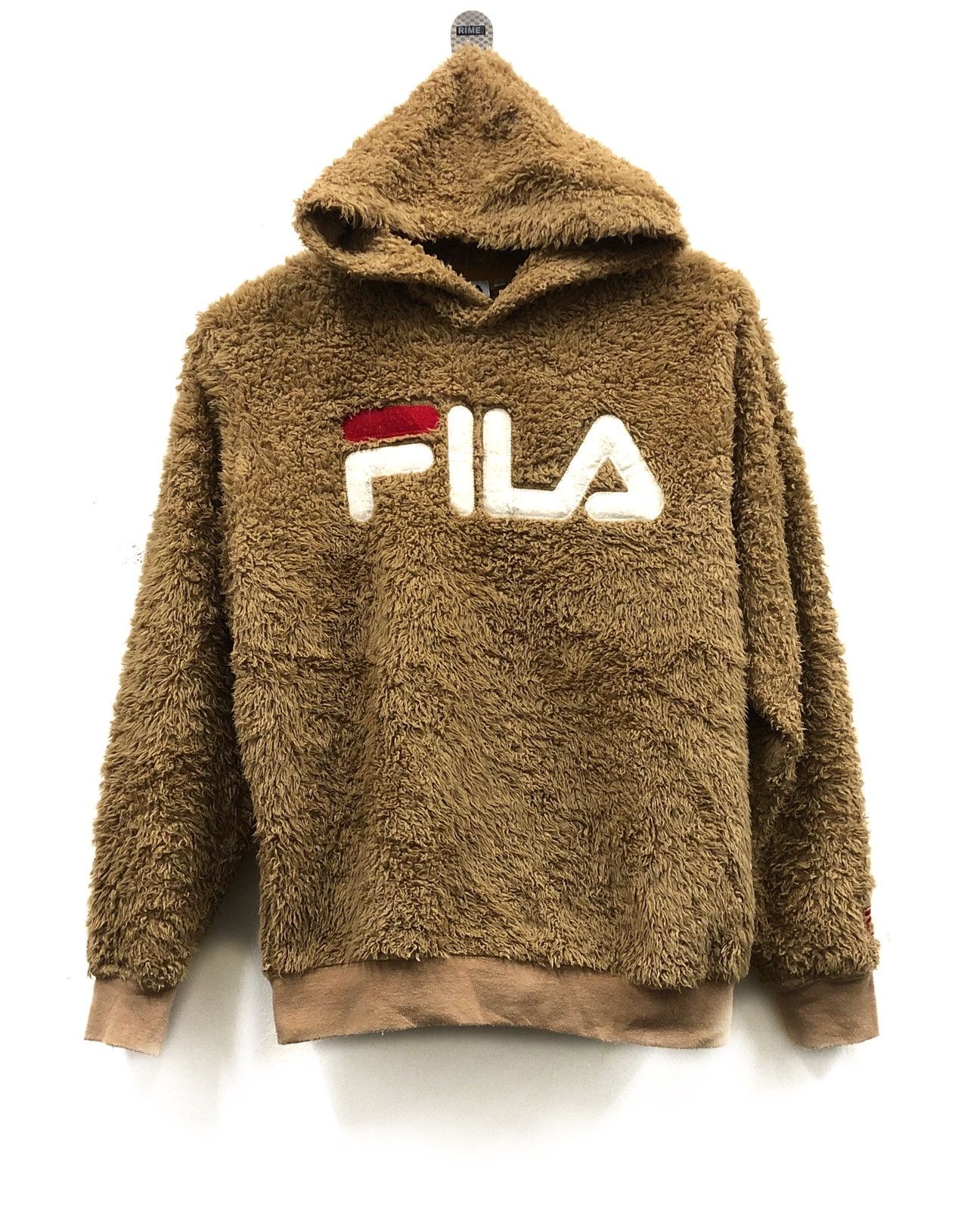 image of Fila Sherpa Retro-X Fleece Hoodie Jacket in Brown, Men's (Size Medium)