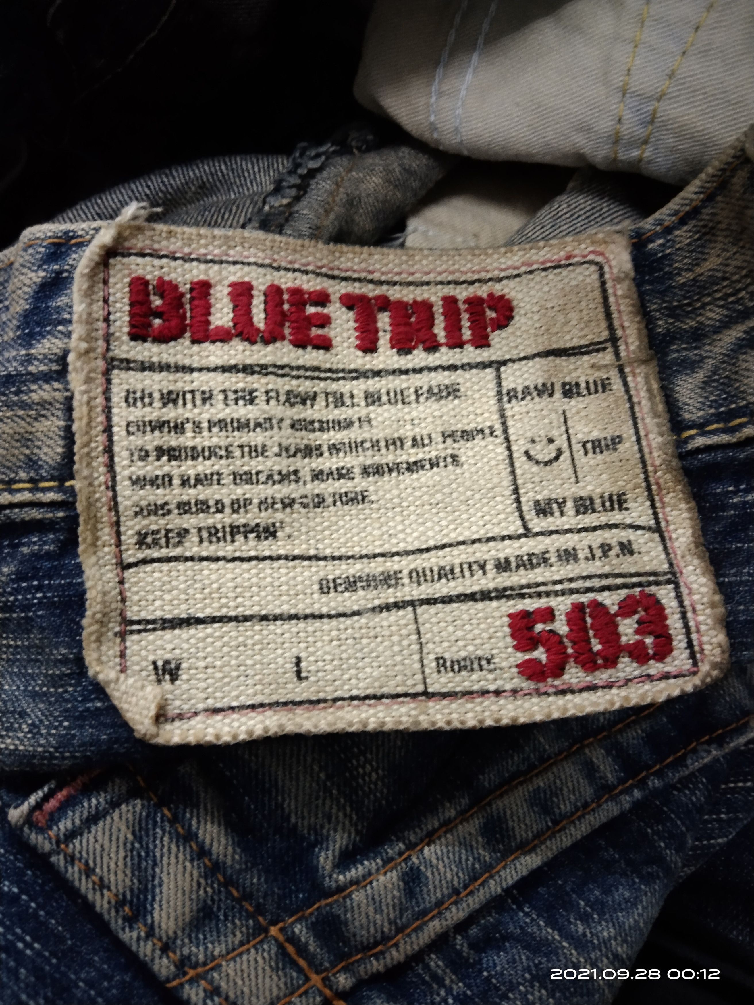 Other THRASHED EDWIN BLUE TRIP 503 MADE IN JAPAN Size US 34 / EU 50 - 8 Thumbnail
