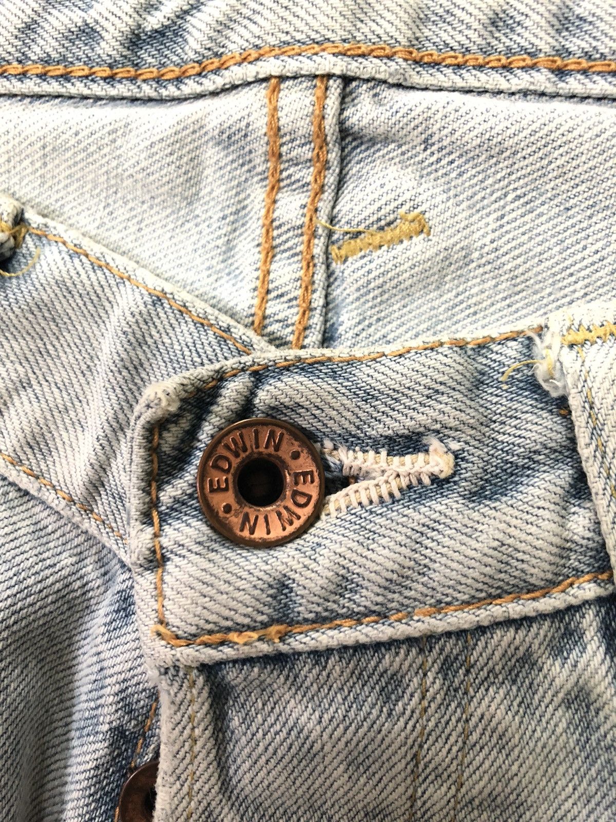 Edwin × Vintage VINTAGE SELVEDGE EDWIN505X LIGHT BLUE WASH DISTRESSED DENIM Size US 29 - 6 Thumbnail