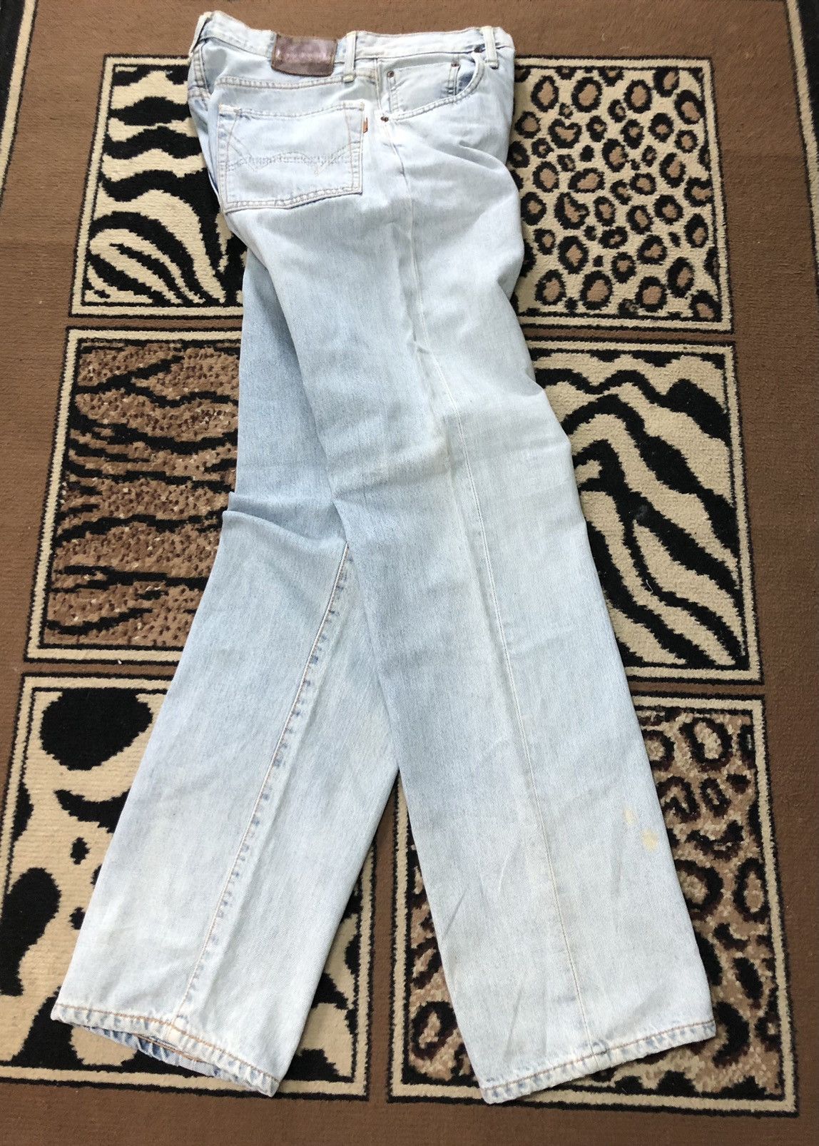 Edwin × Vintage VINTAGE SELVEDGE EDWIN505X LIGHT BLUE WASH DISTRESSED DENIM Size US 29 - 15 Thumbnail