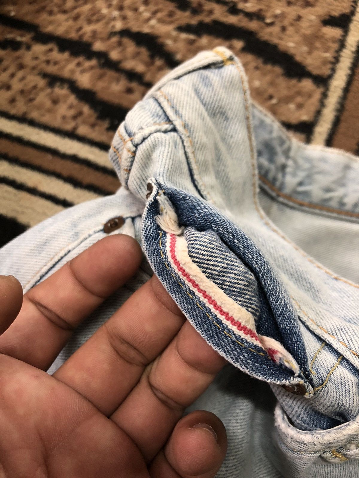 Edwin × Vintage VINTAGE SELVEDGE EDWIN505X LIGHT BLUE WASH DISTRESSED DENIM Size US 29 - 5 Thumbnail
