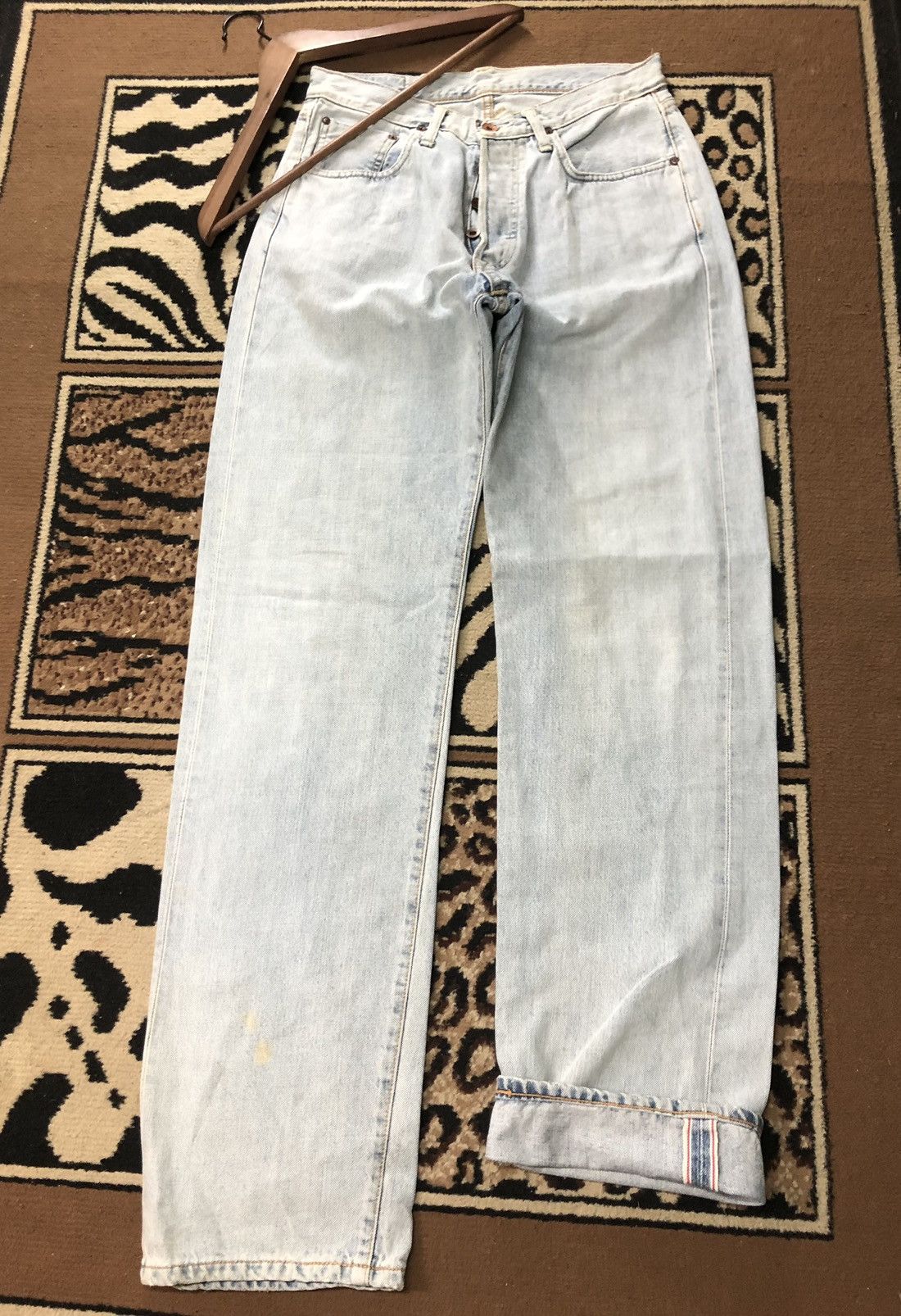 Edwin × Vintage VINTAGE SELVEDGE EDWIN505X LIGHT BLUE WASH DISTRESSED DENIM Size US 29 - 2 Thumbnail