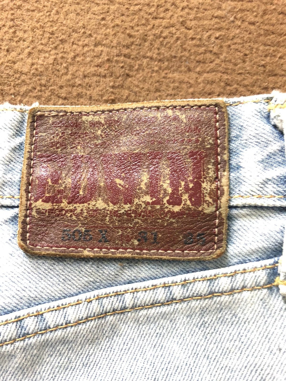 Edwin × Vintage VINTAGE SELVEDGE EDWIN505X LIGHT BLUE WASH DISTRESSED DENIM Size US 29 - 13 Thumbnail