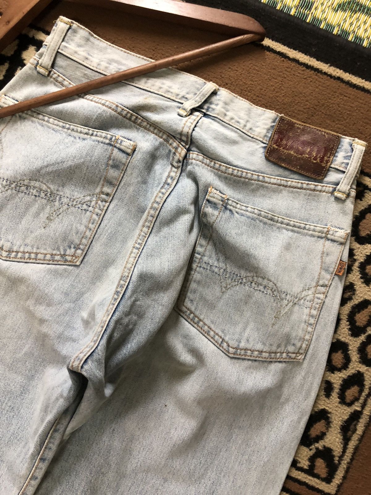 Edwin × Vintage VINTAGE SELVEDGE EDWIN505X LIGHT BLUE WASH DISTRESSED DENIM Size US 29 - 11 Thumbnail