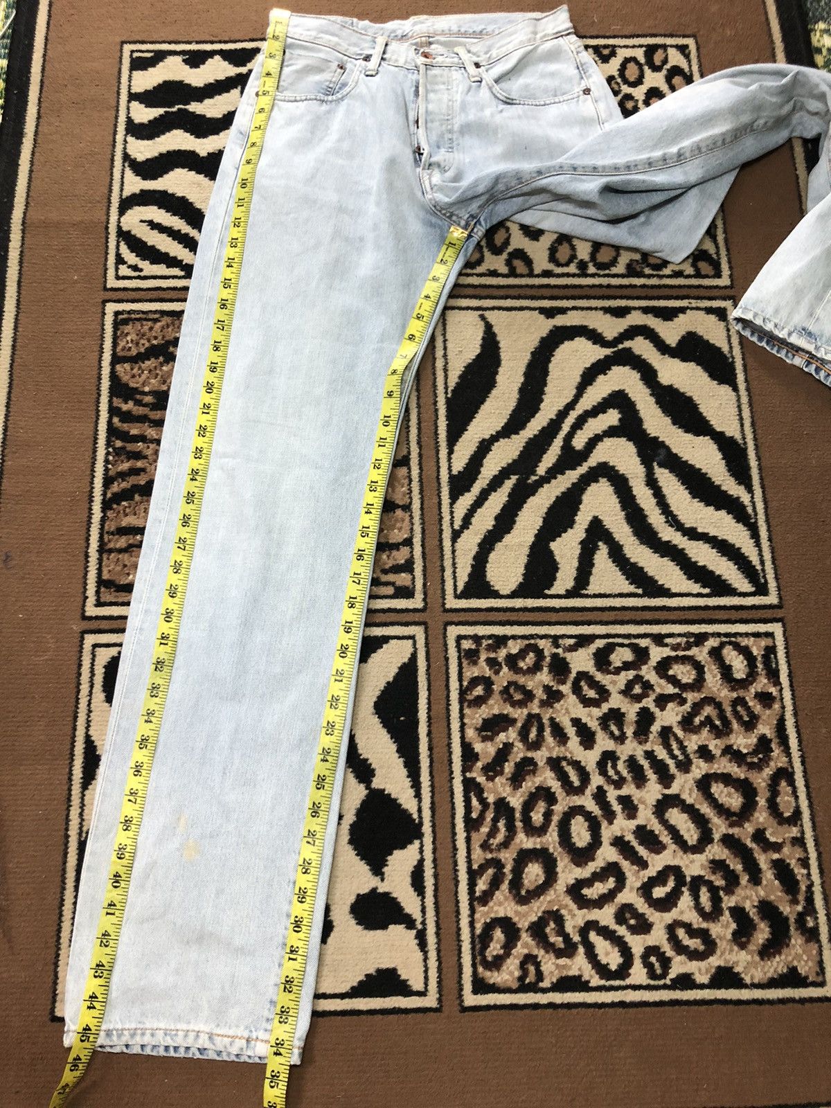 Edwin × Vintage VINTAGE SELVEDGE EDWIN505X LIGHT BLUE WASH DISTRESSED DENIM Size US 29 - 17 Thumbnail
