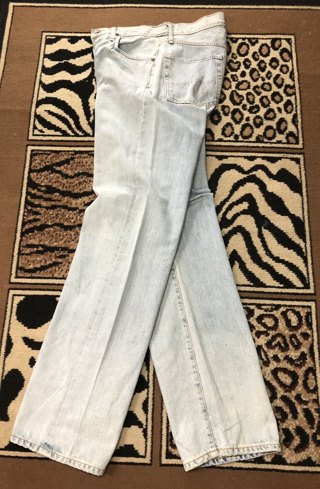 Edwin × Vintage VINTAGE SELVEDGE EDWIN505X LIGHT BLUE WASH DISTRESSED DENIM Size US 29 - 14 Thumbnail