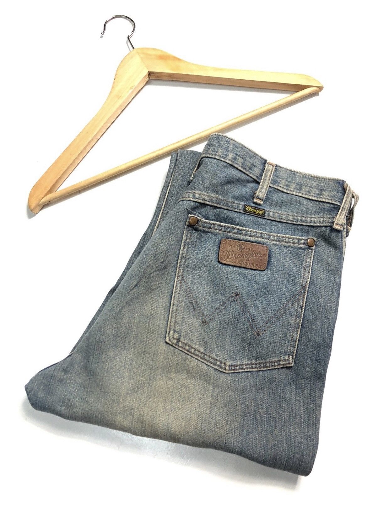 VINTAGE RUSTY WRANGLER BLUE BELL 🔔 BLUE WASH DENIM