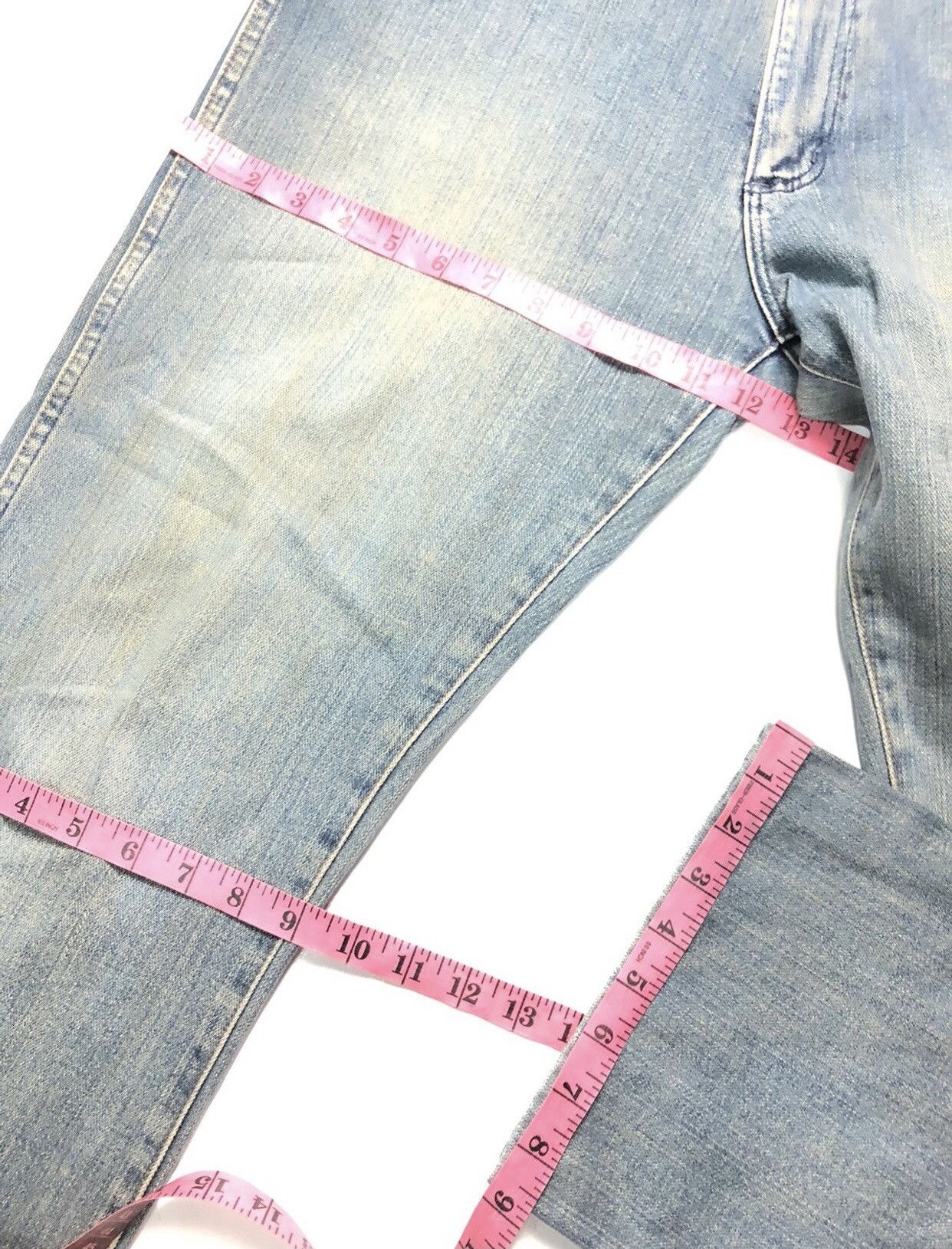 Vintage × Wrangler VINTAGE RUSTY WRANGLER BLUE BELL 🔔 BLUE WASH DENIM Size US 31 - 16 Thumbnail