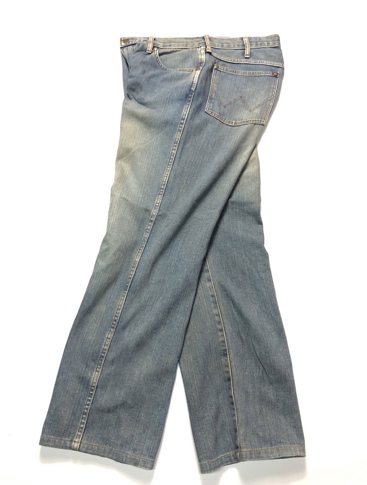 Vintage × Wrangler VINTAGE RUSTY WRANGLER BLUE BELL 🔔 BLUE WASH DENIM Size US 31 - 12 Thumbnail