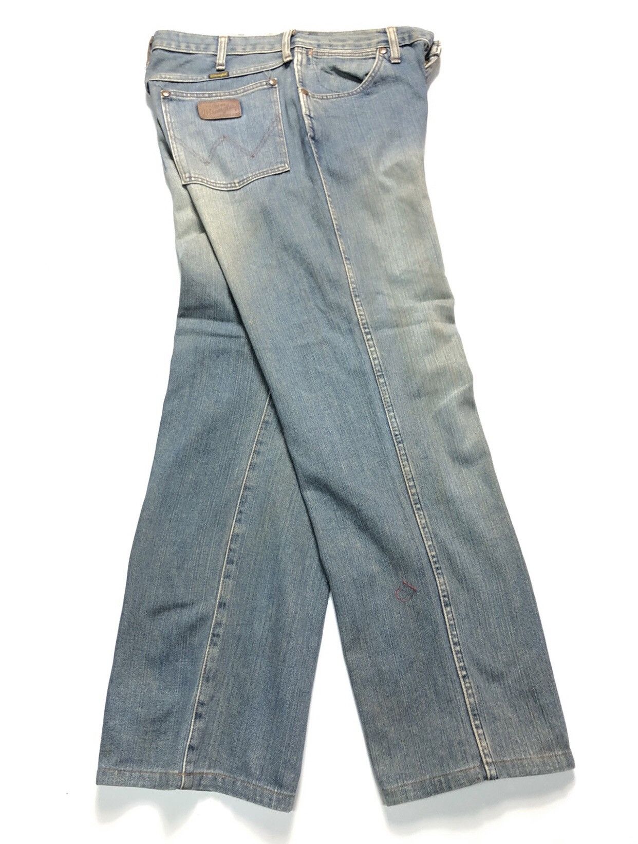 Vintage × Wrangler VINTAGE RUSTY WRANGLER BLUE BELL 🔔 BLUE WASH DENIM Size US 31 - 13 Thumbnail