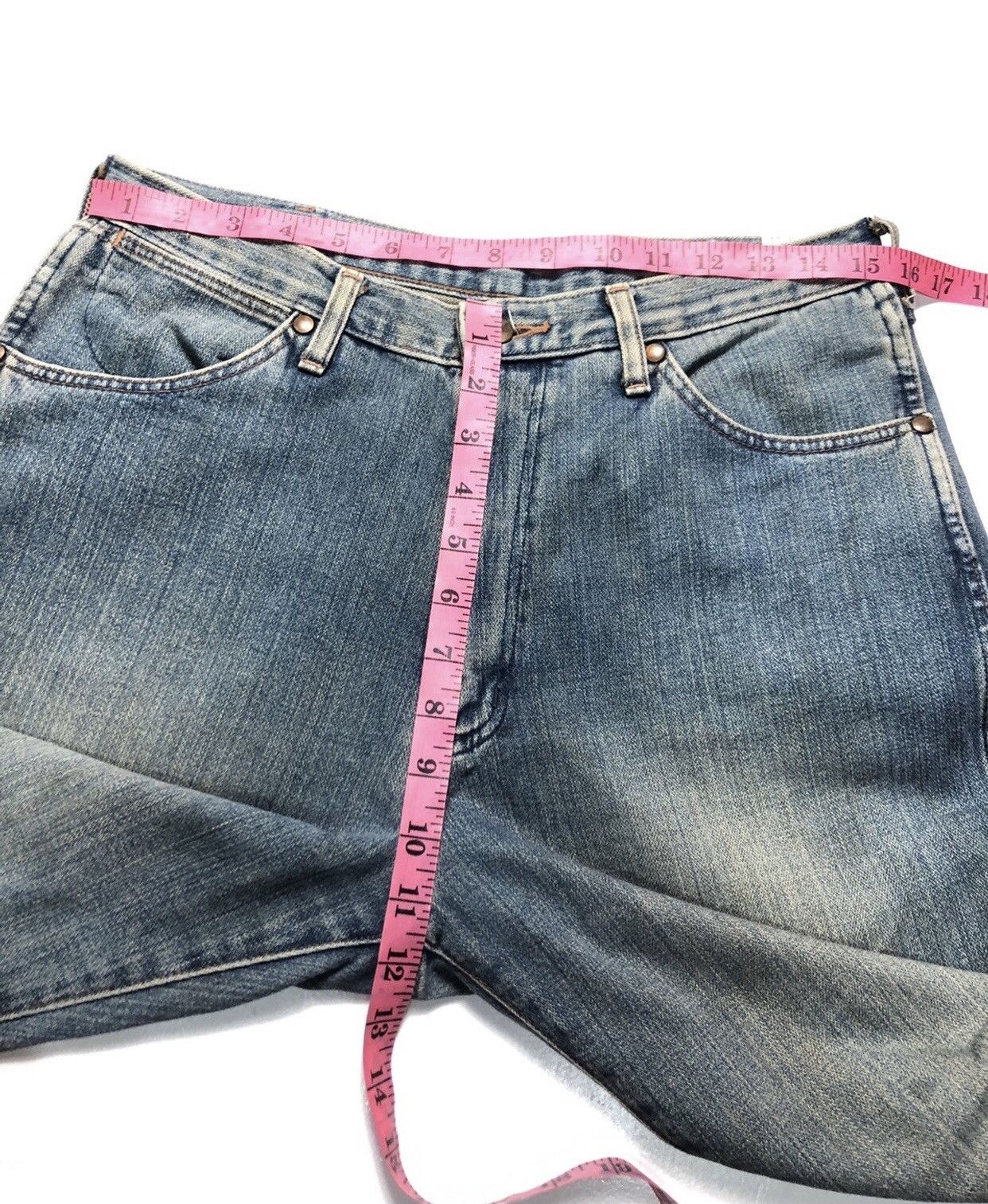 Vintage × Wrangler VINTAGE RUSTY WRANGLER BLUE BELL 🔔 BLUE WASH DENIM Size US 31 - 14 Thumbnail