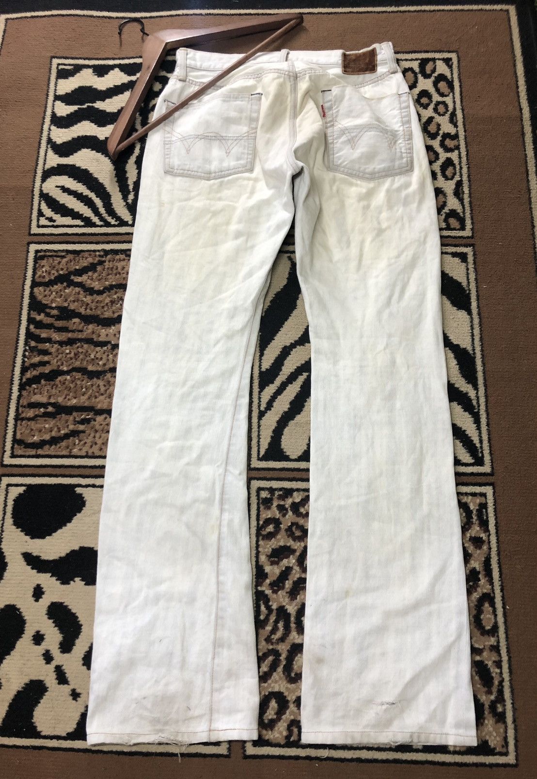 Edwin × Vintage VINTAGE SELVEDGE EDWIN 505 LIGHT BLUE WASH DISTRESSED DENIM Size US 29 - 9 Thumbnail