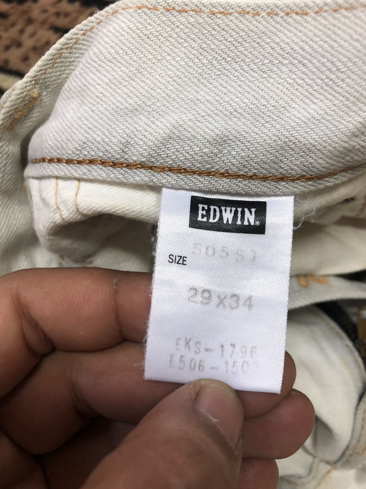 Edwin × Vintage VINTAGE SELVEDGE EDWIN 505 LIGHT BLUE WASH DISTRESSED DENIM Size US 29 - 7 Thumbnail