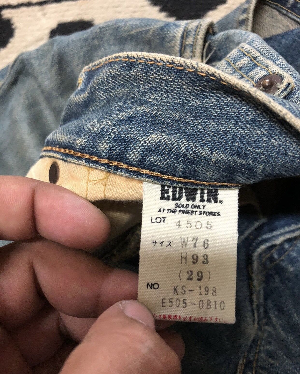 Edwin × Vintage VINTAGE SELVEDGE EDWIN505x RUSTY BLUE WASH DISTRESSED DENIM Size US 29 - 7 Thumbnail