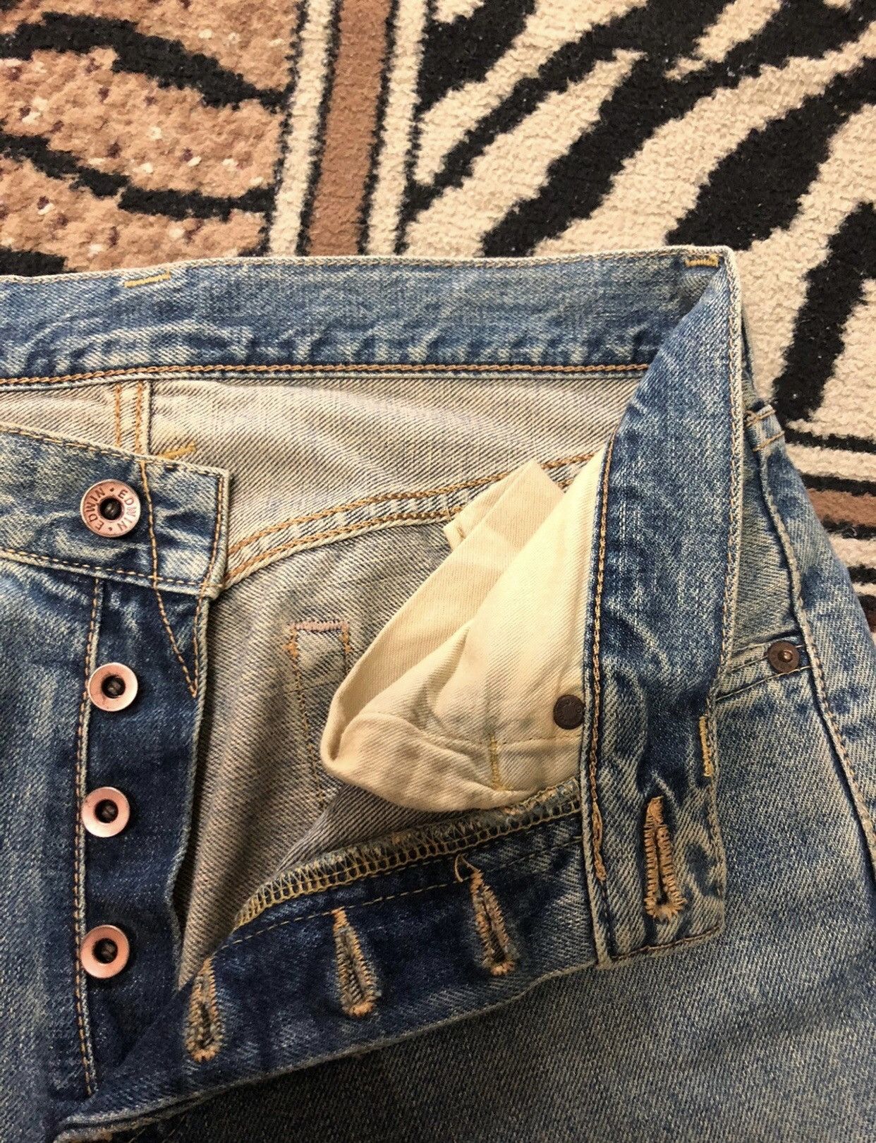 Edwin × Vintage VINTAGE SELVEDGE EDWIN505x RUSTY BLUE WASH DISTRESSED DENIM Size US 29 - 6 Thumbnail