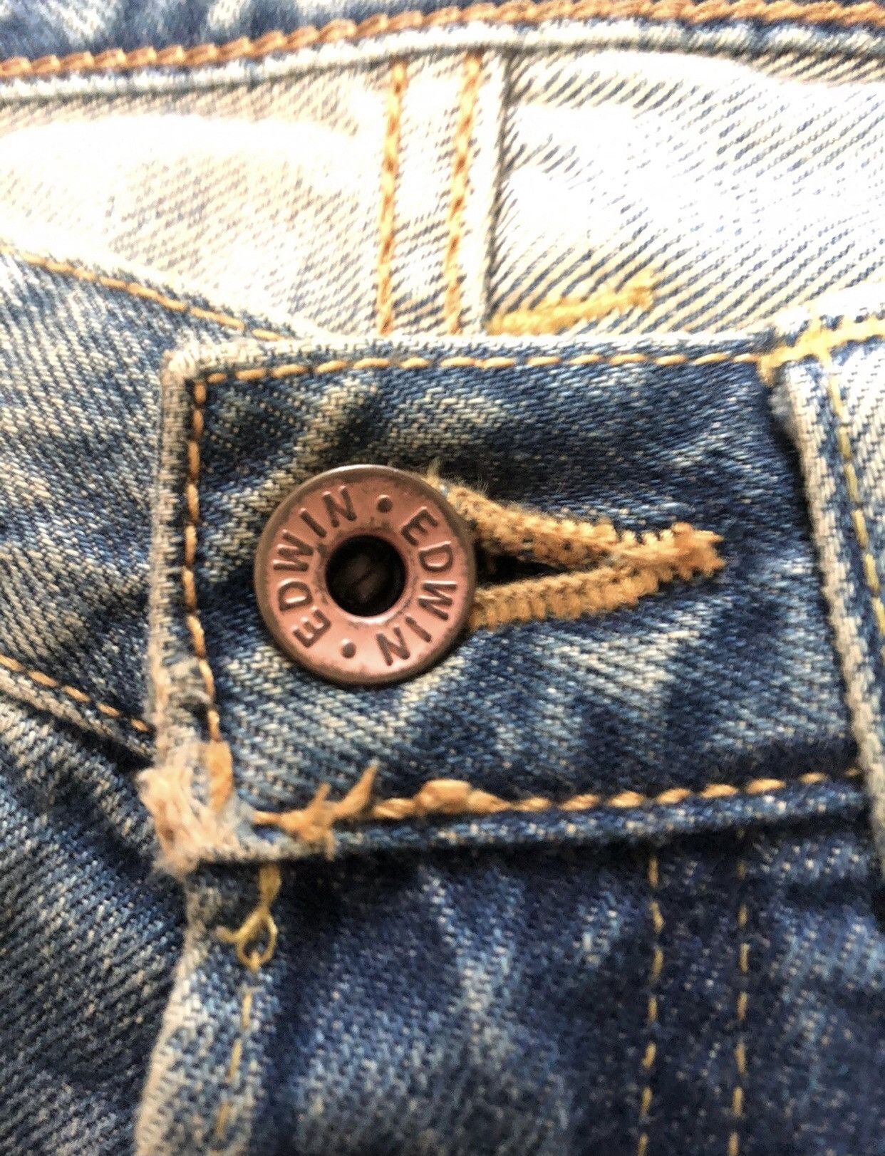Edwin × Vintage VINTAGE SELVEDGE EDWIN505x RUSTY BLUE WASH DISTRESSED DENIM Size US 29 - 5 Thumbnail