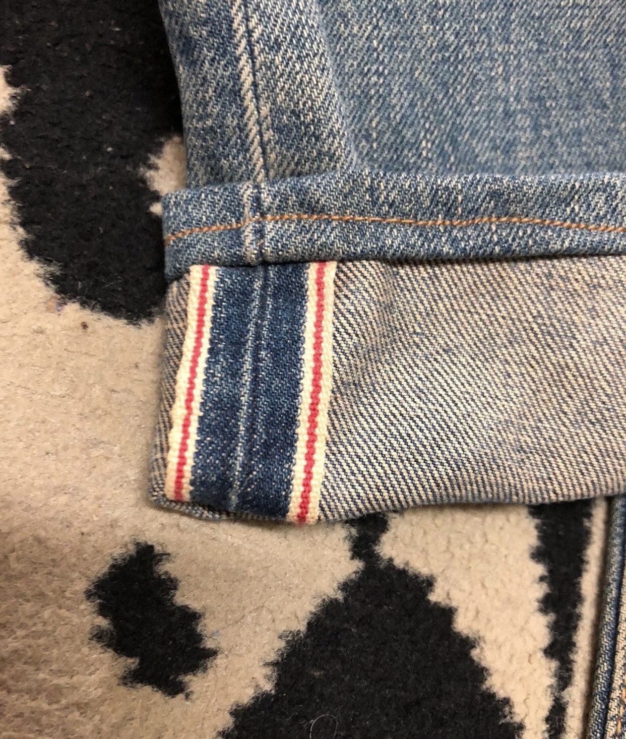 Edwin × Vintage VINTAGE SELVEDGE EDWIN505x RUSTY BLUE WASH DISTRESSED DENIM Size US 29 - 3 Thumbnail