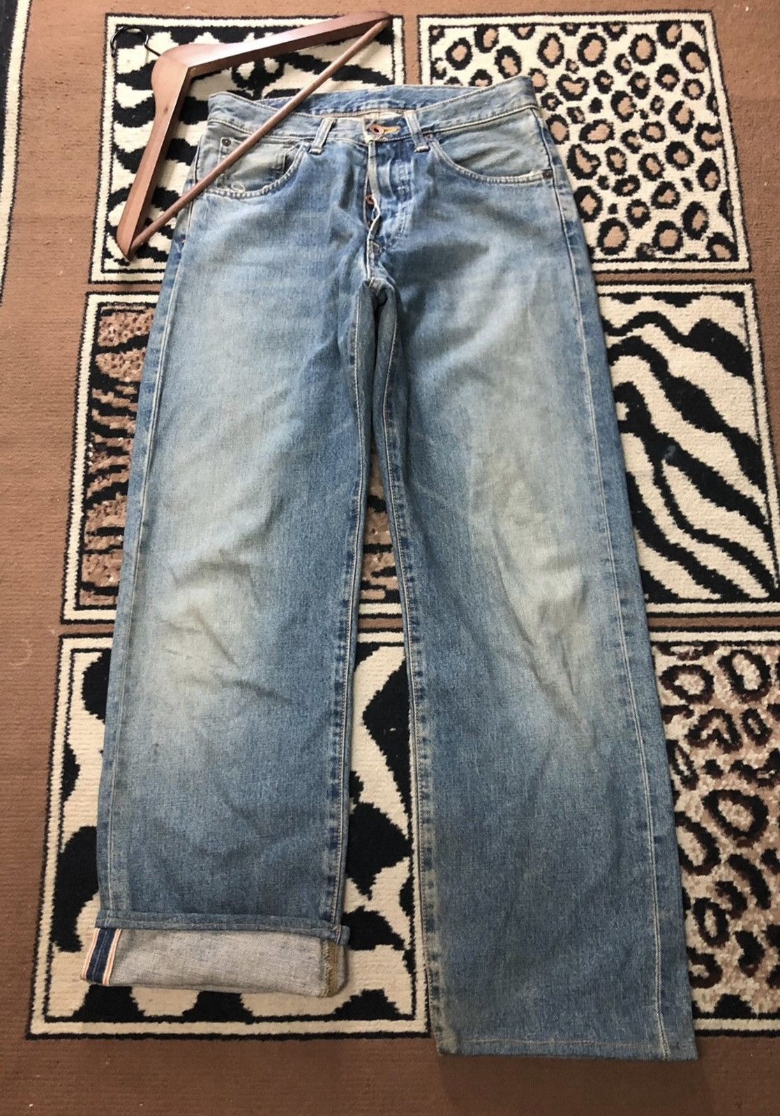 Edwin × Vintage VINTAGE SELVEDGE EDWIN505x RUSTY BLUE WASH DISTRESSED DENIM Size US 29 - 1 Thumbnail