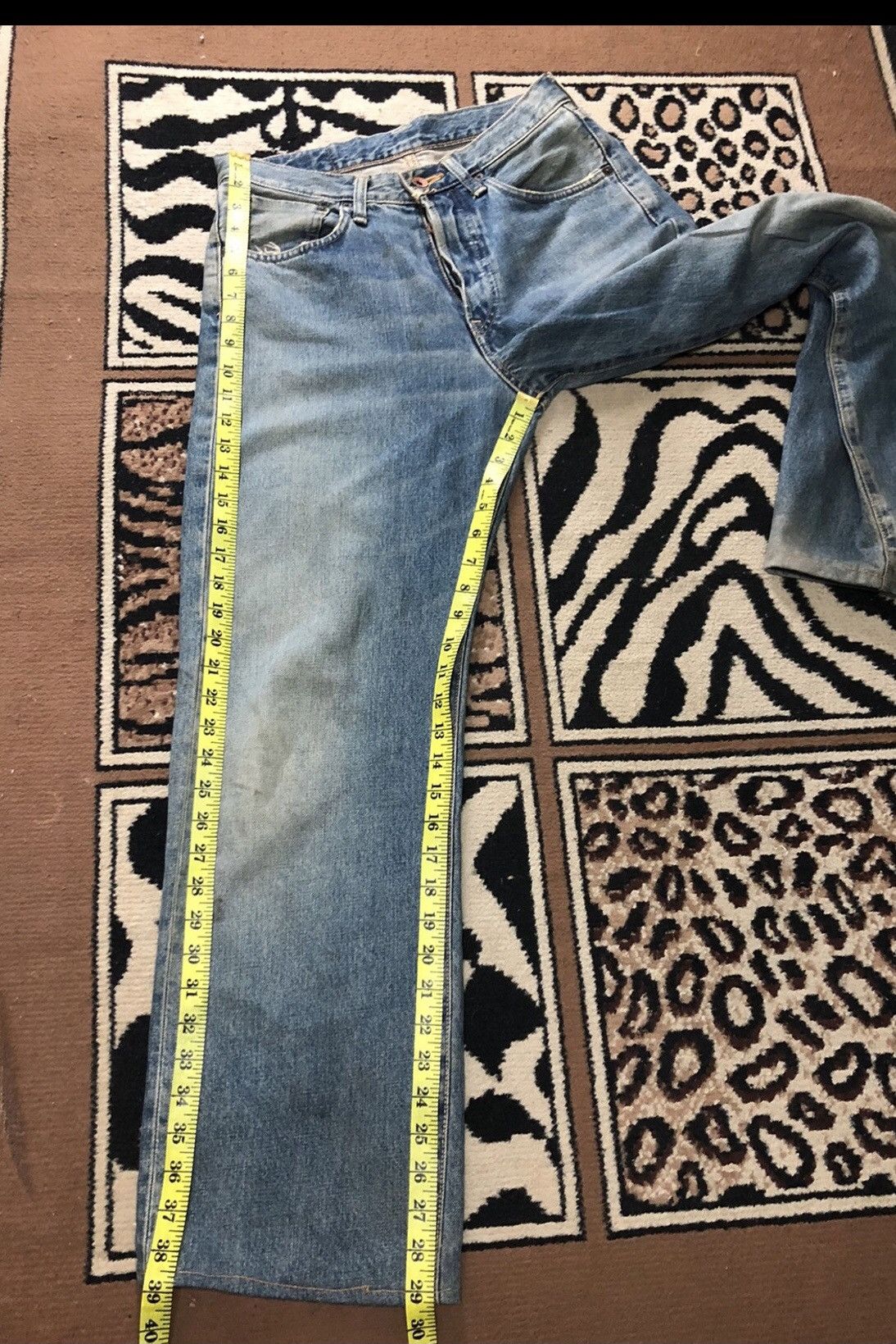 Edwin × Vintage VINTAGE SELVEDGE EDWIN505x RUSTY BLUE WASH DISTRESSED DENIM Size US 29 - 16 Thumbnail