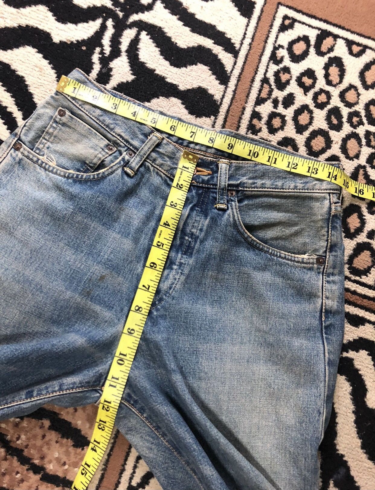 Edwin × Vintage VINTAGE SELVEDGE EDWIN505x RUSTY BLUE WASH DISTRESSED DENIM Size US 29 - 15 Thumbnail