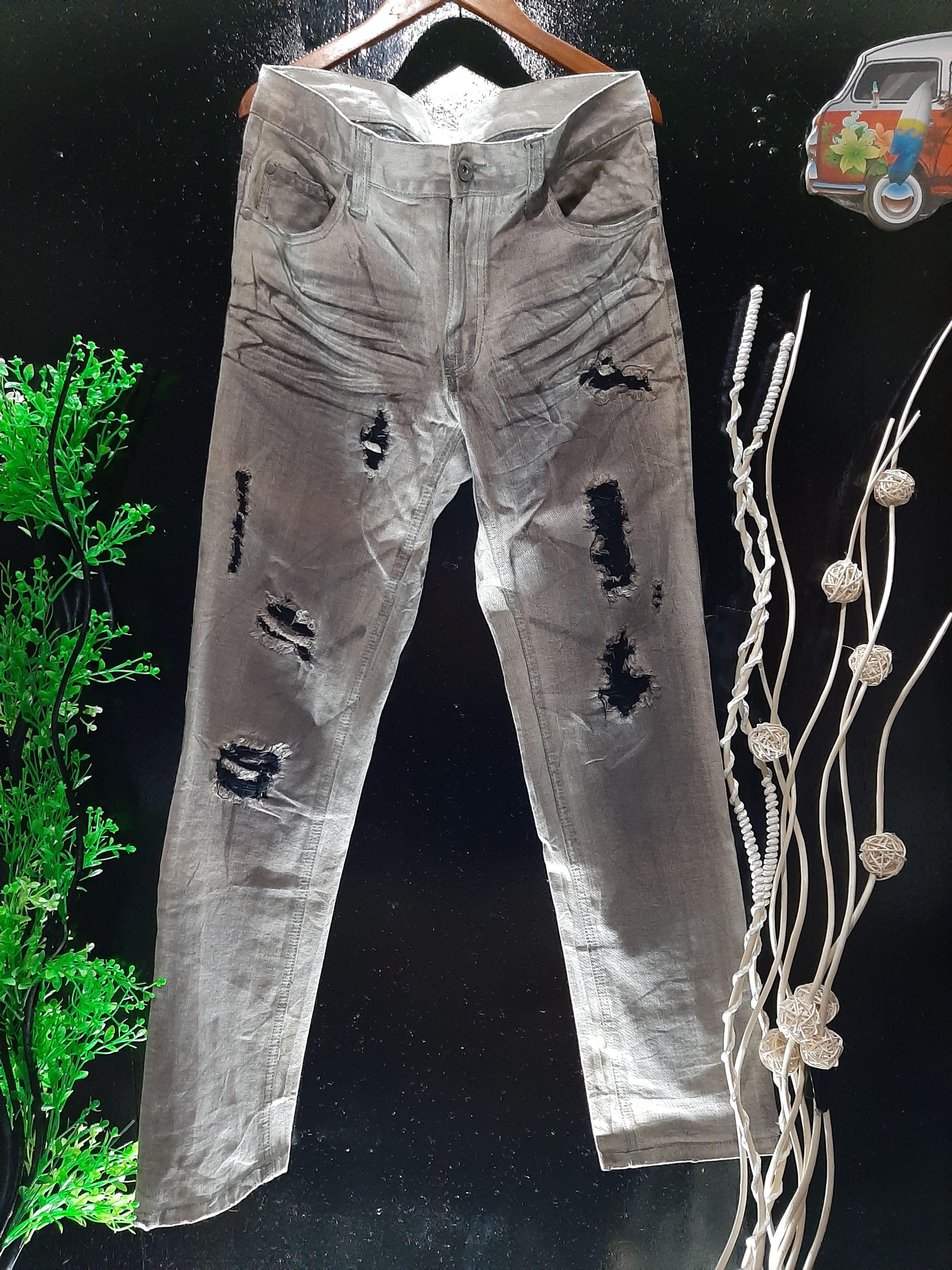 Japanese Brand × Vintage VINTAGE BIKE+STAR JAPANESE BRAND THRASHED DISTRESSED DENIM Size US 32 / EU 48 - 1 Thumbnail