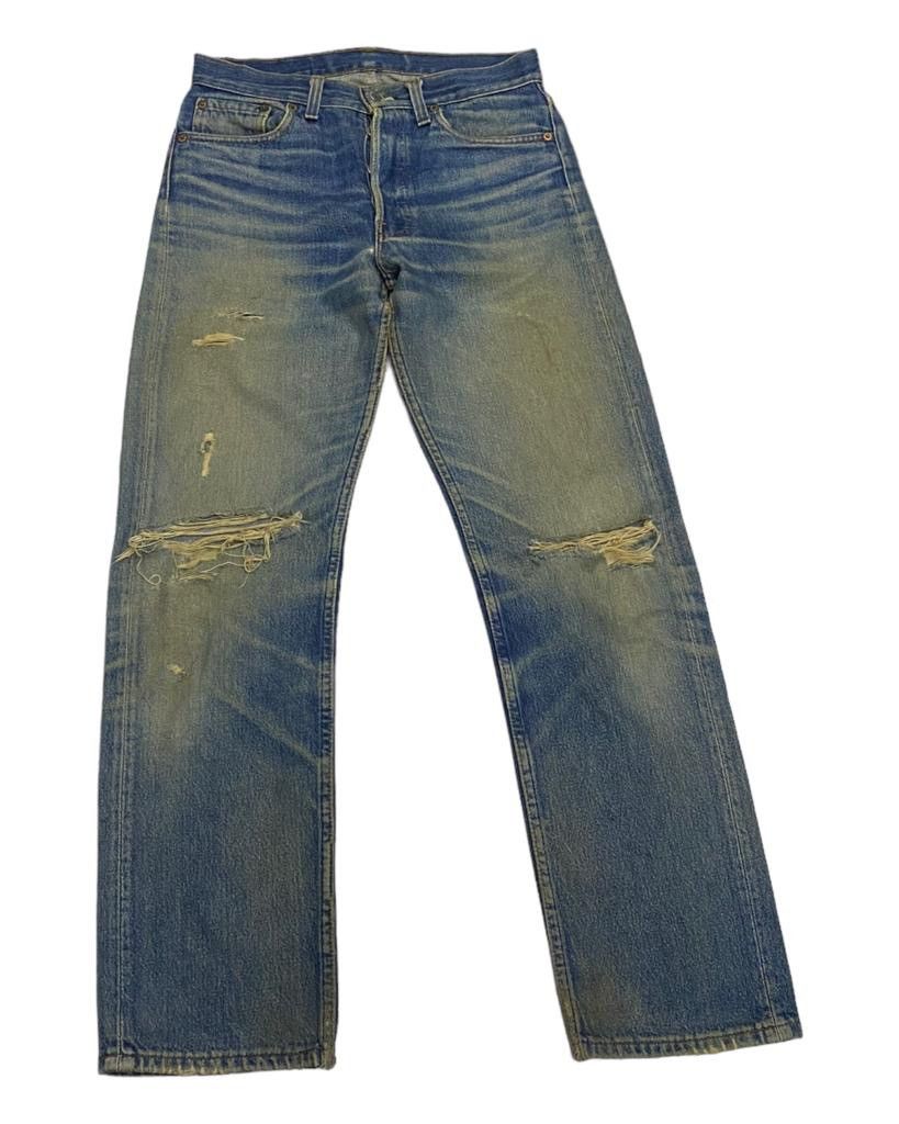 Levi's Vintage Clothing VINTAGE 501 THRASHED DISTRESSED LEVI’S RED LINE JEANS Size US 29 - 3 Thumbnail