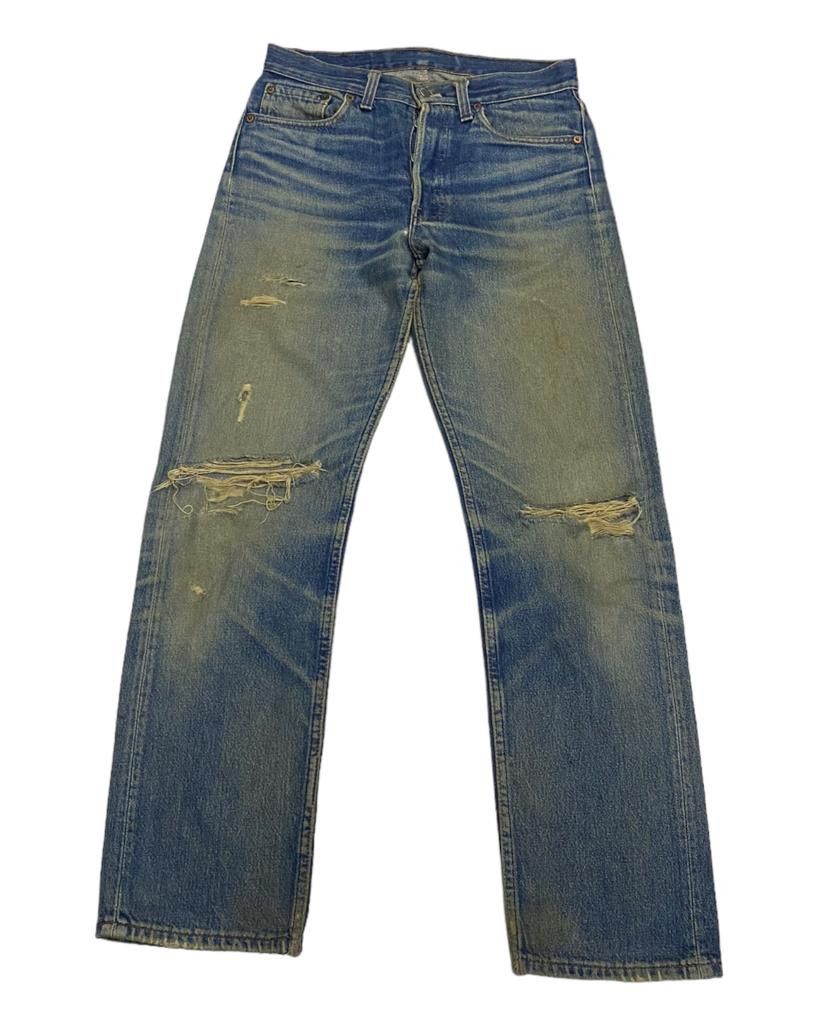 Levi's Vintage Clothing VINTAGE 501 THRASHED DISTRESSED LEVI’S RED LINE JEANS Size US 29 - 1 Thumbnail