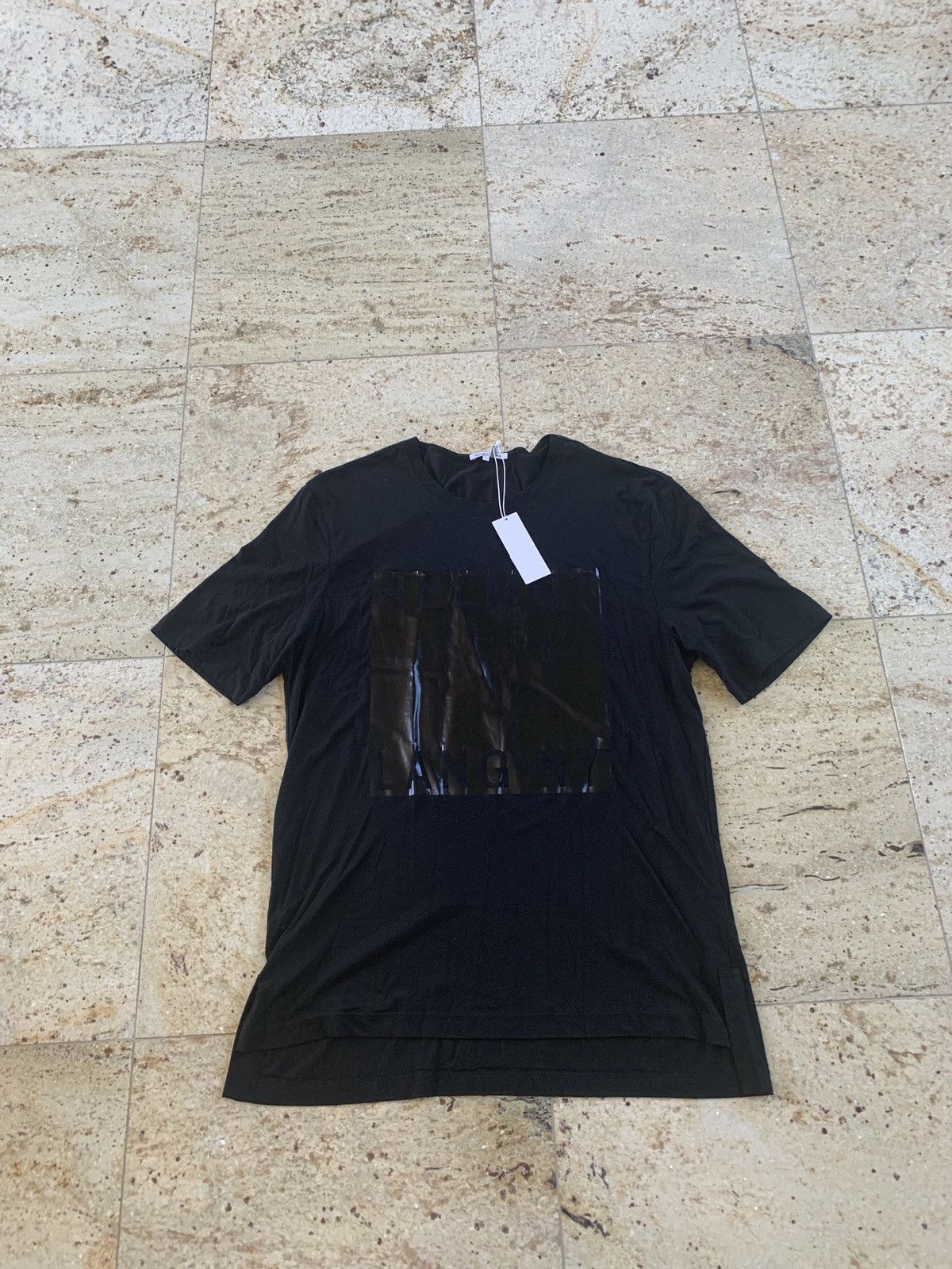 image of Helmut Lang Box Film Print Tee Ss in Black, Men's (Size Large)