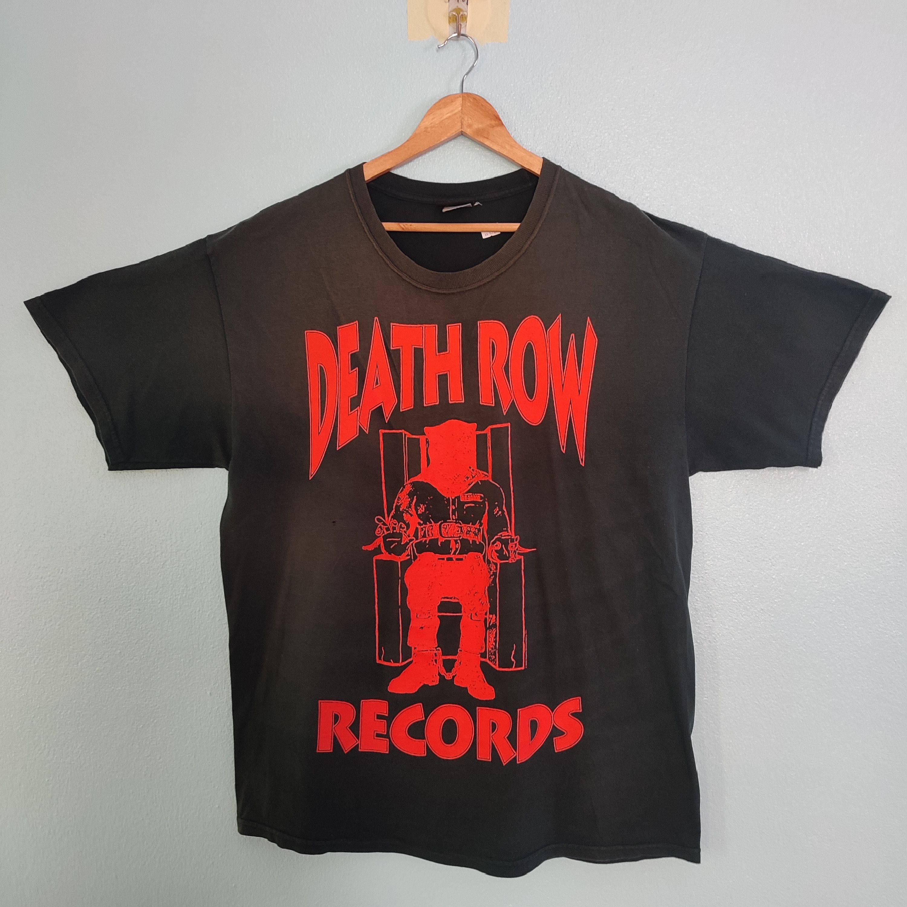 image of Death Row Records x Rap Tees Death Row Record American Rapper Label T-Shirt in Black (Size XL)